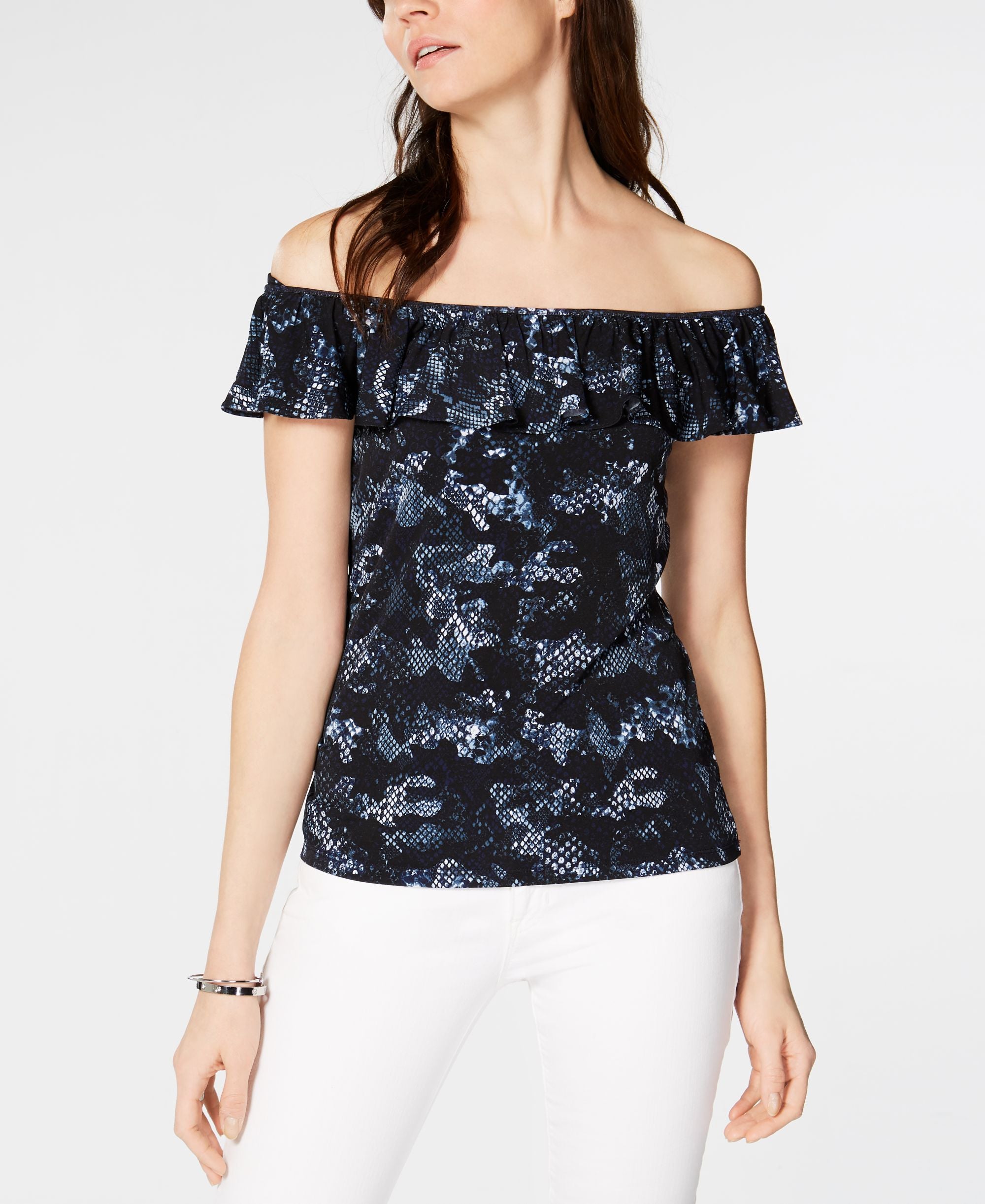 Michael Michael Kors Flounce Off The Shoulder Top