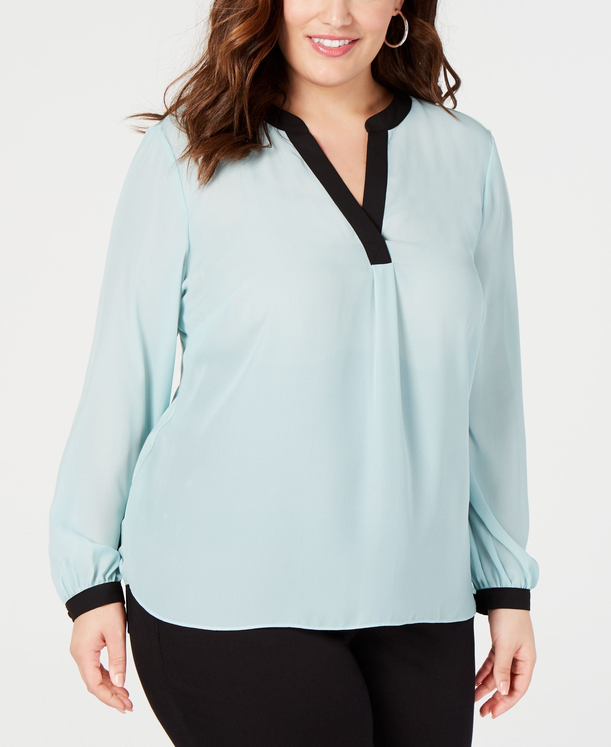Plus Size Colorblocked Top