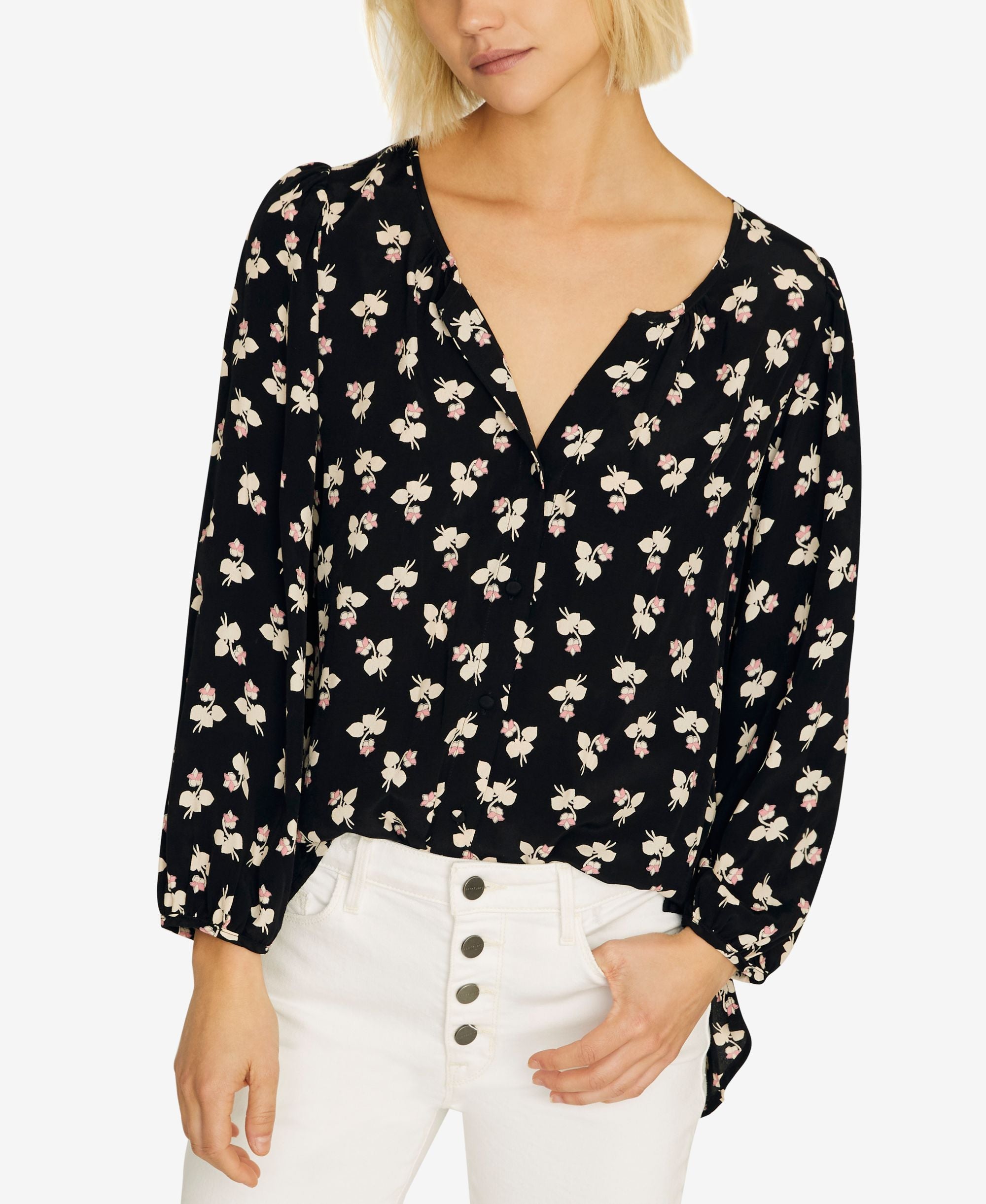Sanctuary Alia Printed Button Front Blouse