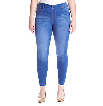 Trendy Plus Size Mid Rise Infinite Stretch Dawson Super-Skinny Jeans