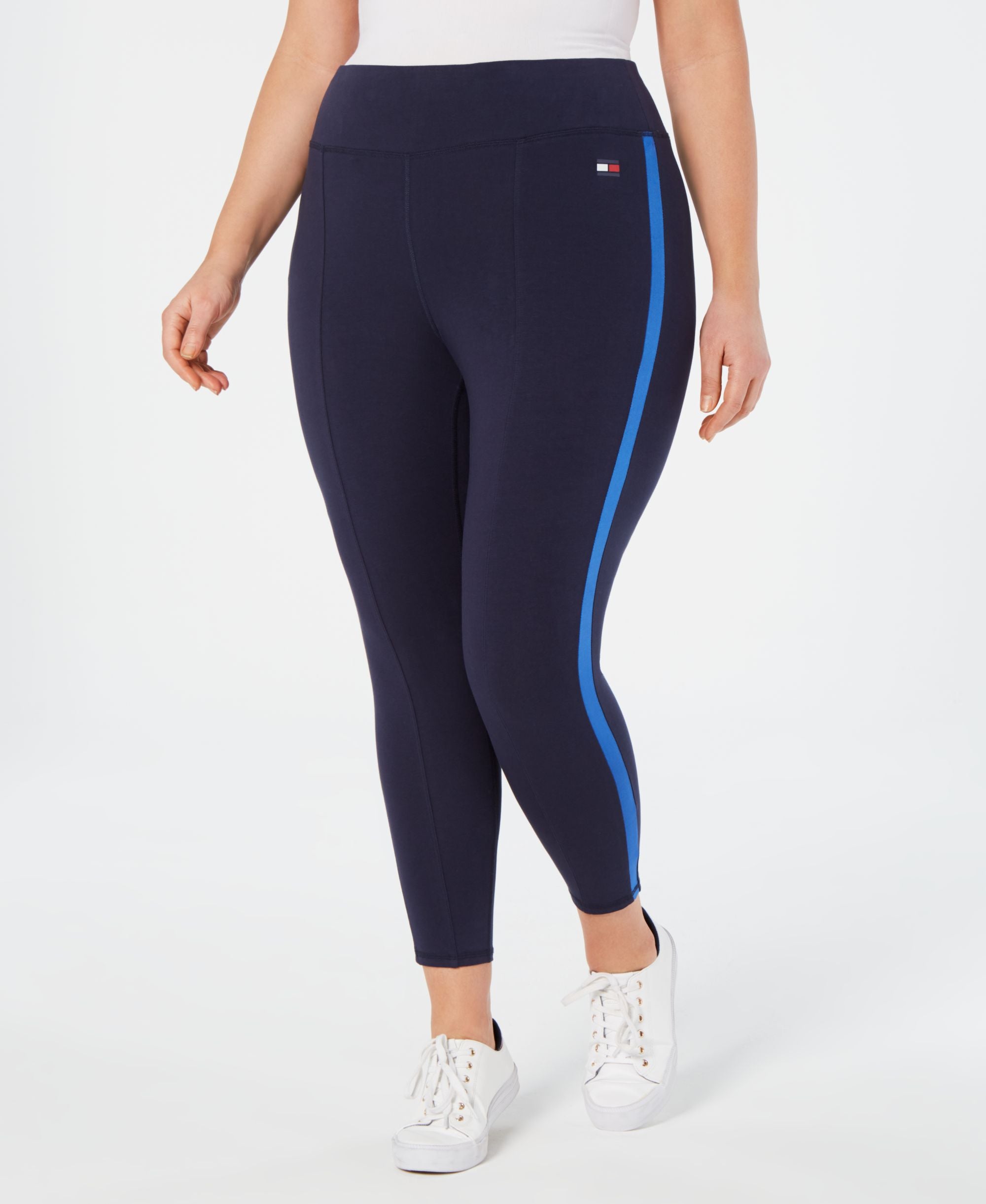 Tommy Hilfiger Plus Size Striped High Rise Leggings