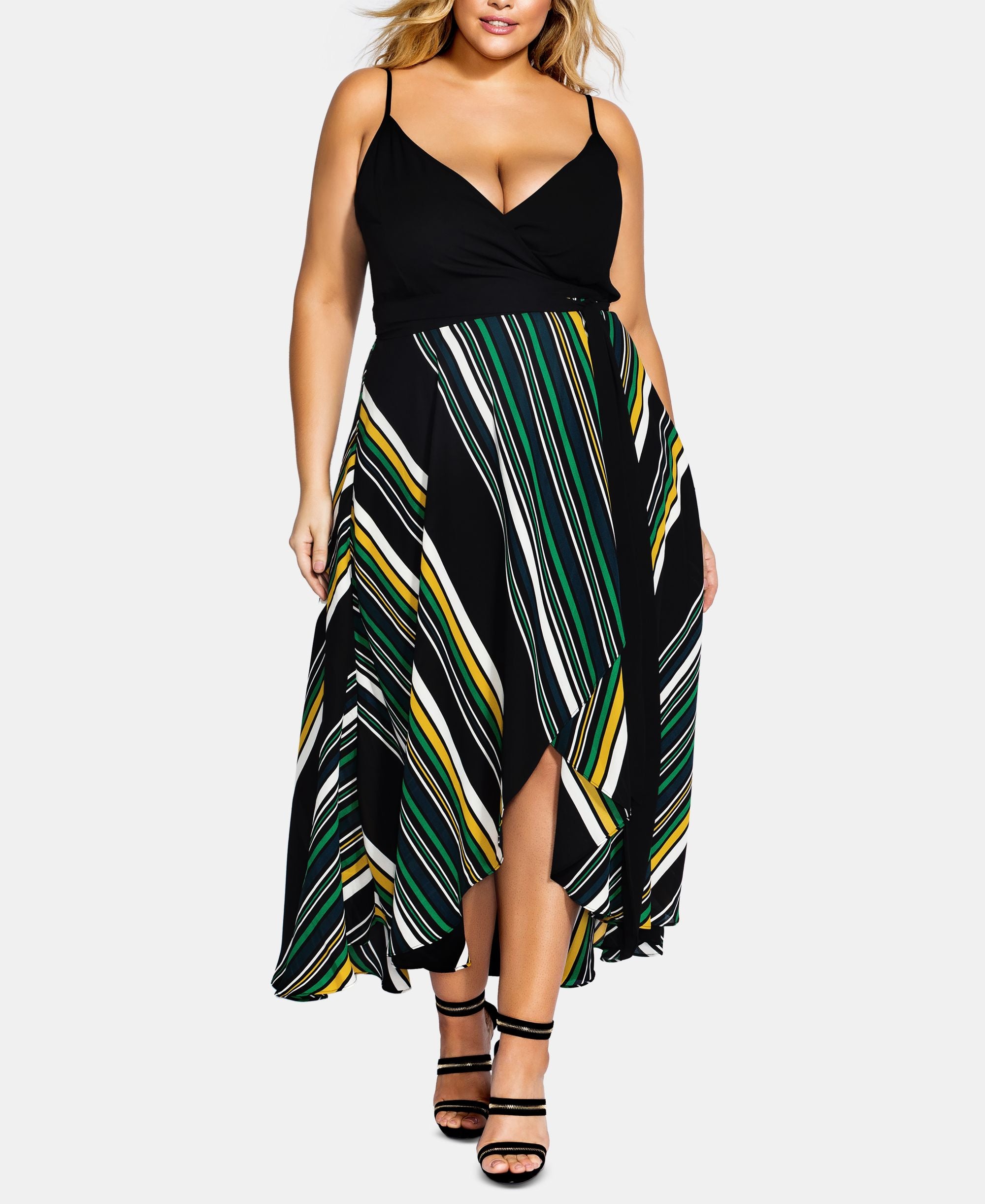 Trendy Plus Size Printed High-Low Dress