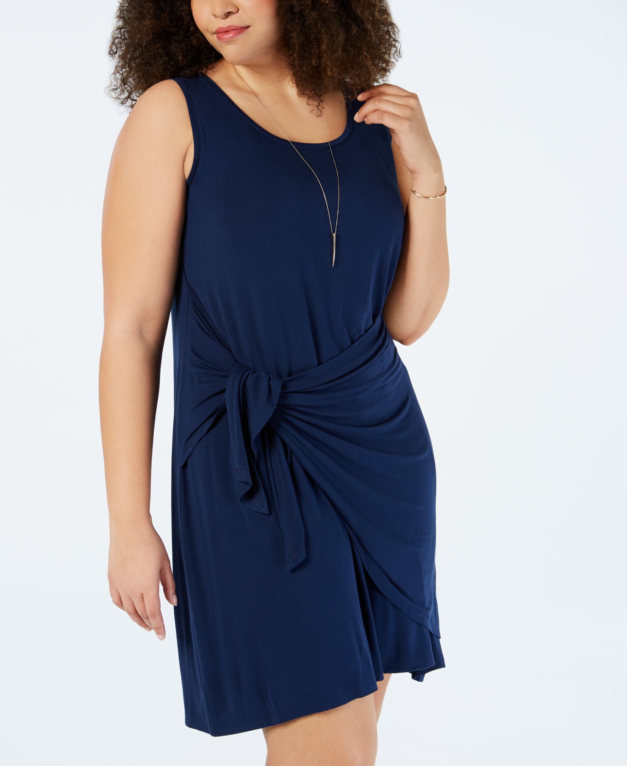 Plus Size Tie-Front Swing Dress