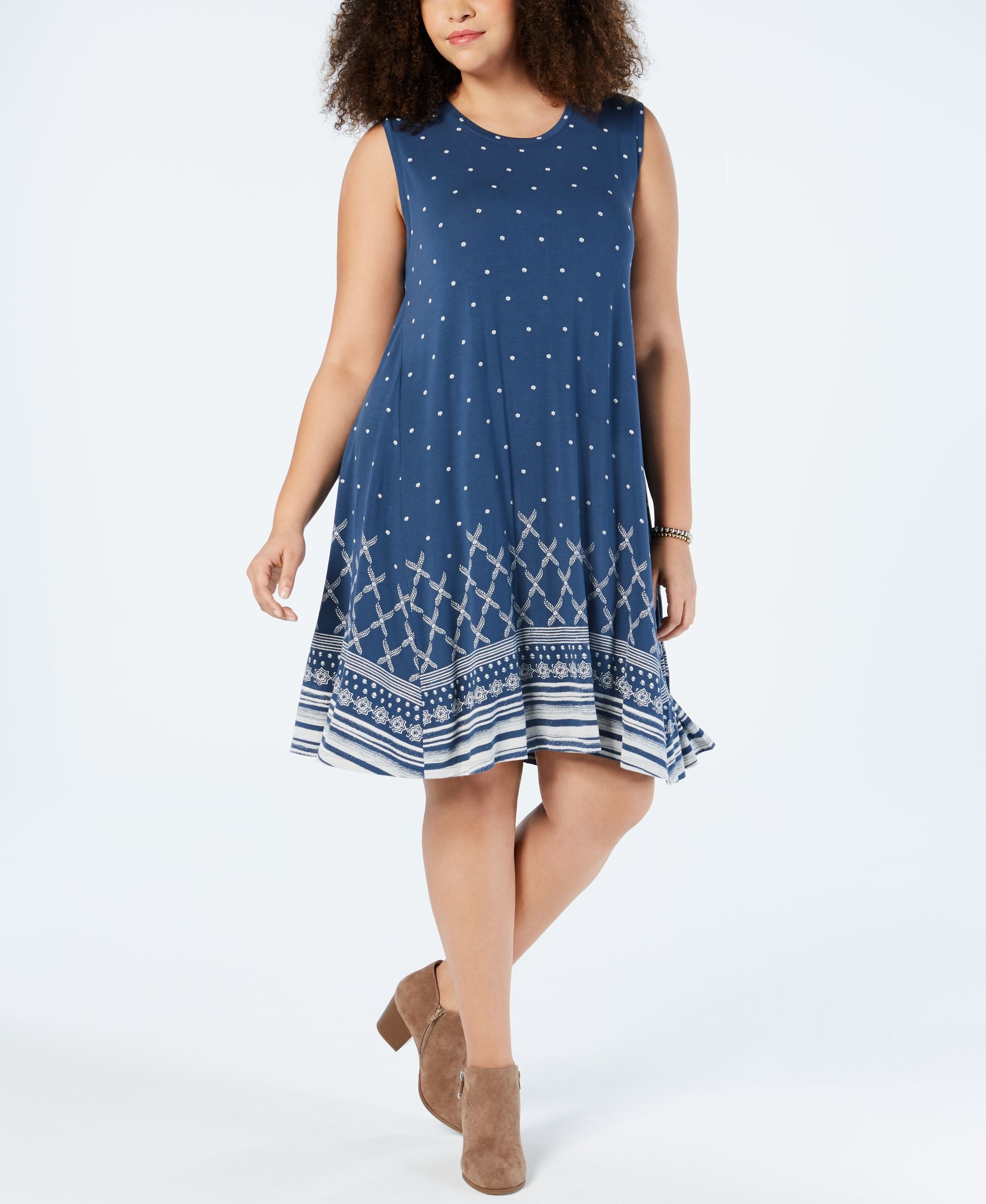Style & Co Plus Size Printed Swing Dress