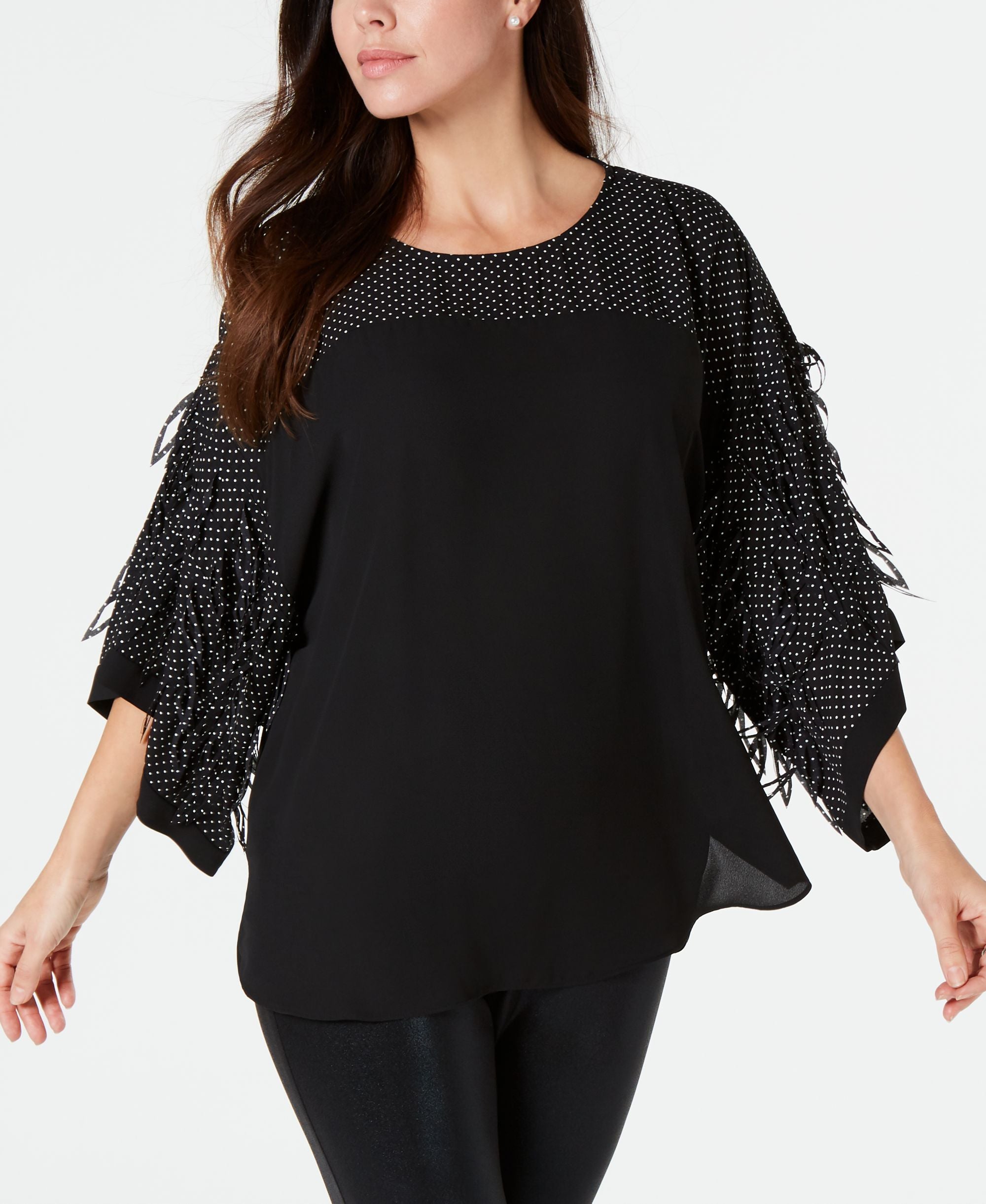 JM Collection Cha Cha Statement Sleeve Blouse