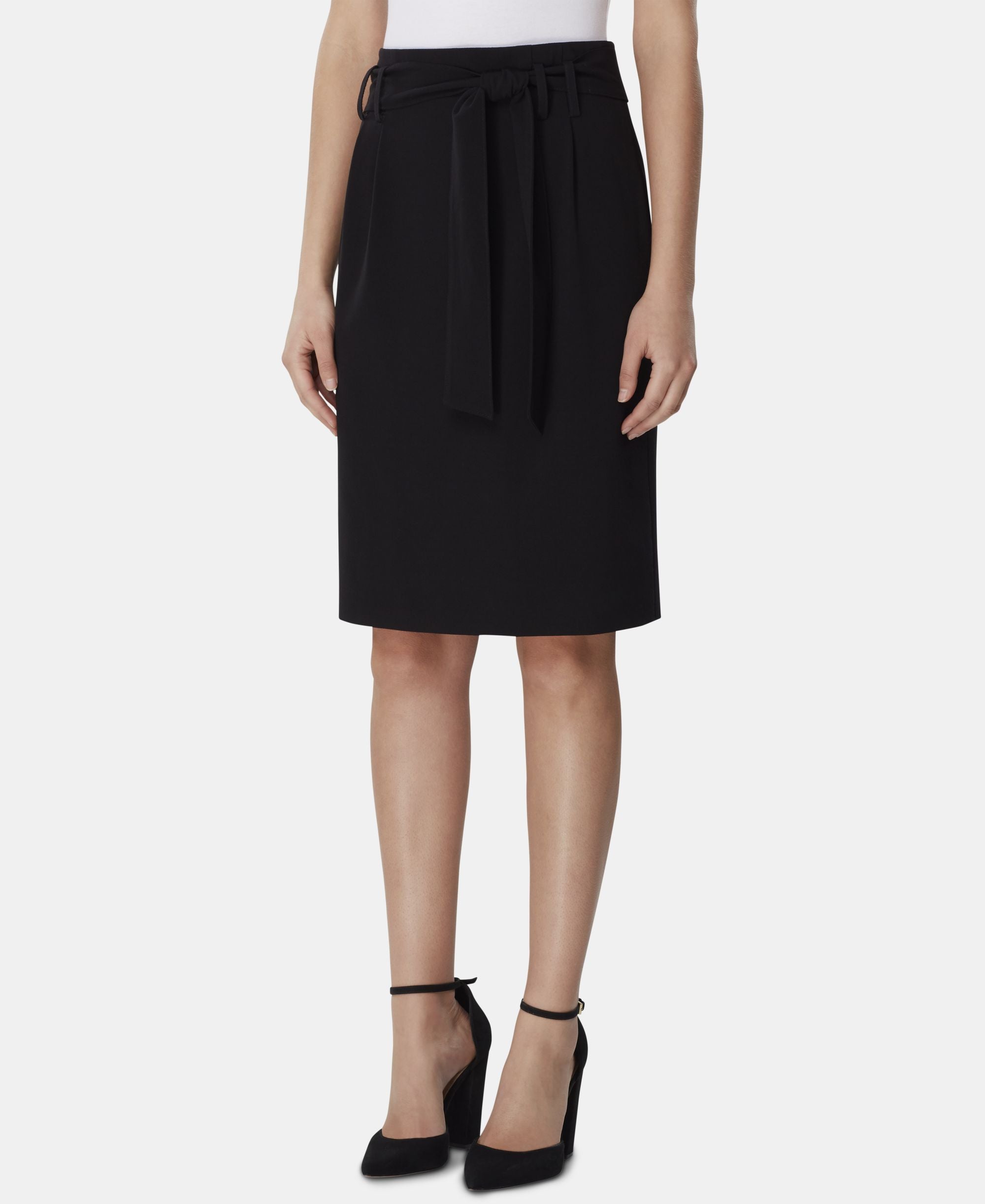 Tahari Asl Tie Waist Stretch Skirt