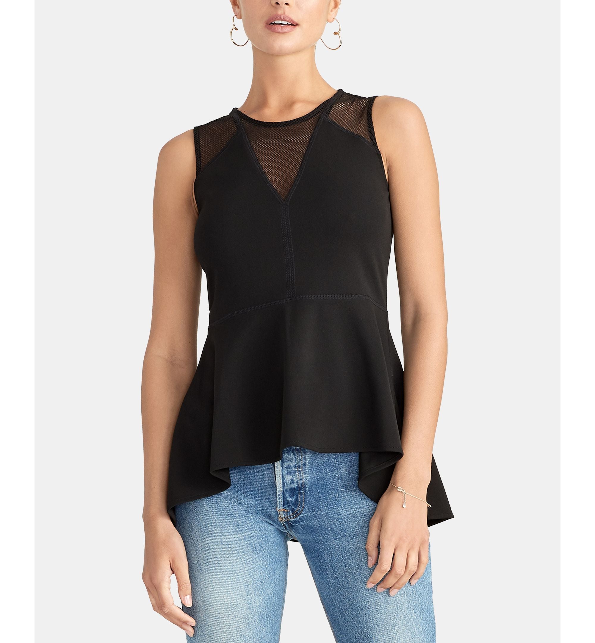 Leslie Illusion Mesh Peplum Top