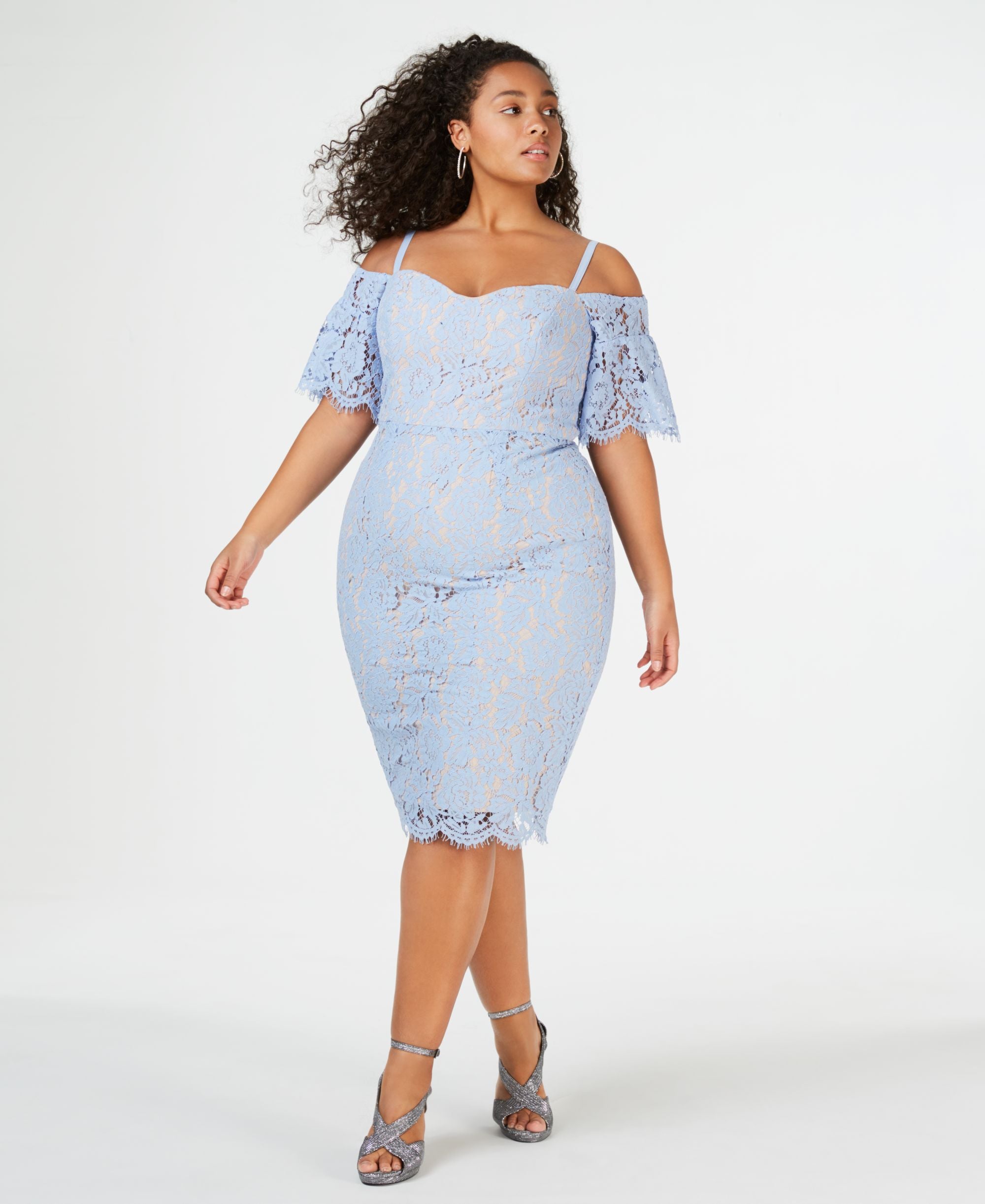 City Chic Trendy Plus Size Off The Shoulder Lace Dress
