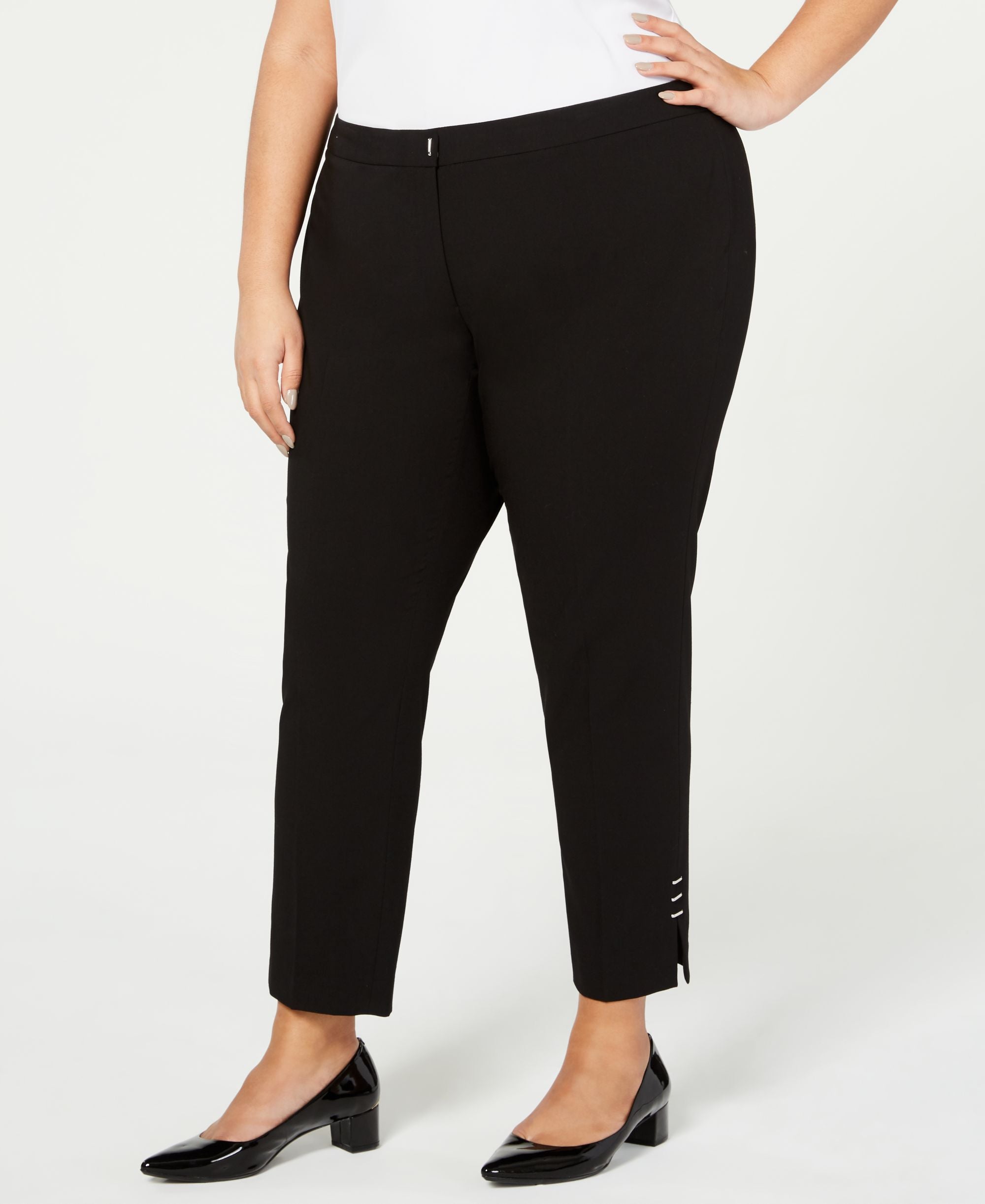 Calvin Klein Plus Size Slit Hem Straight Pants