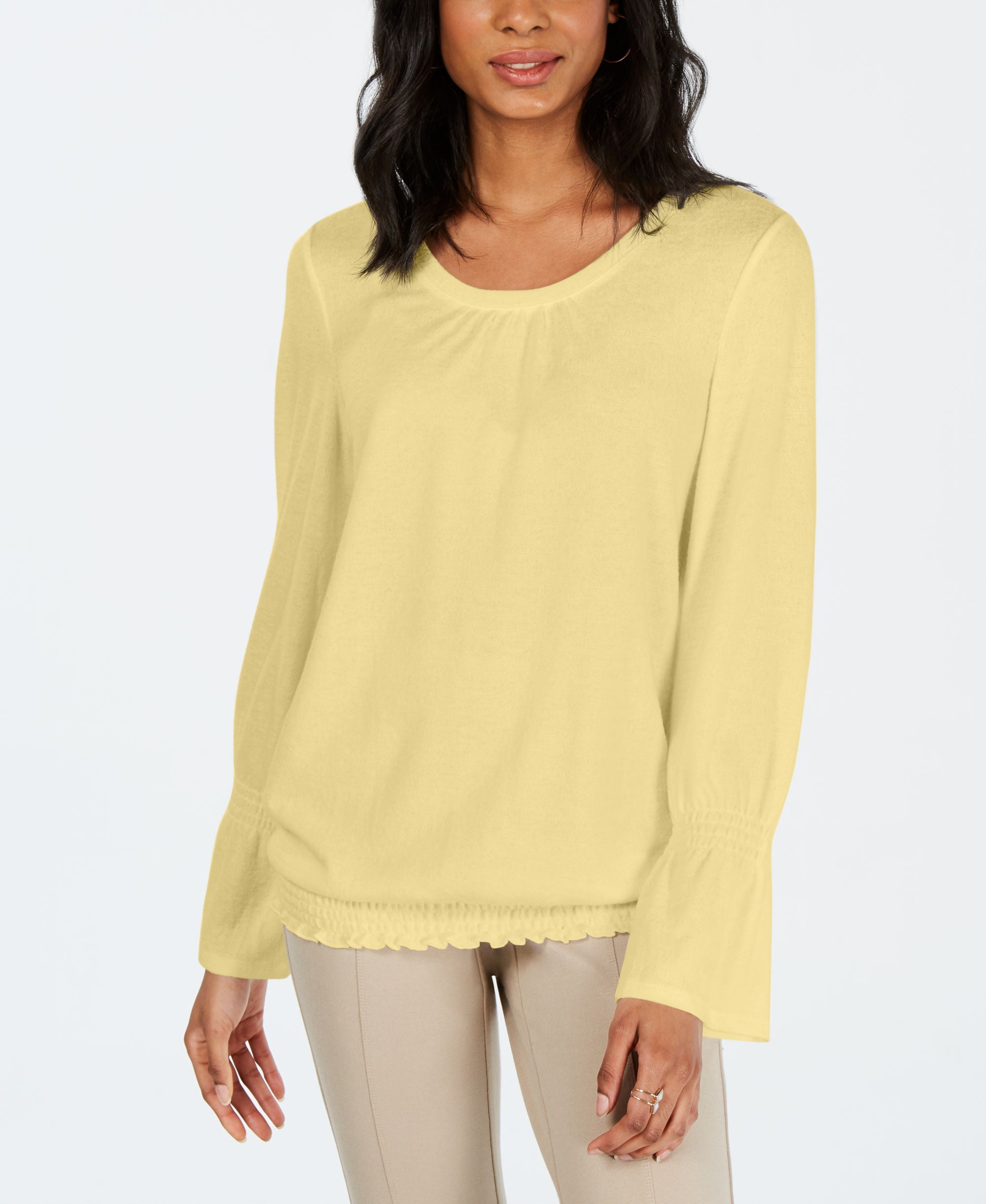 Smocked-Hem Top