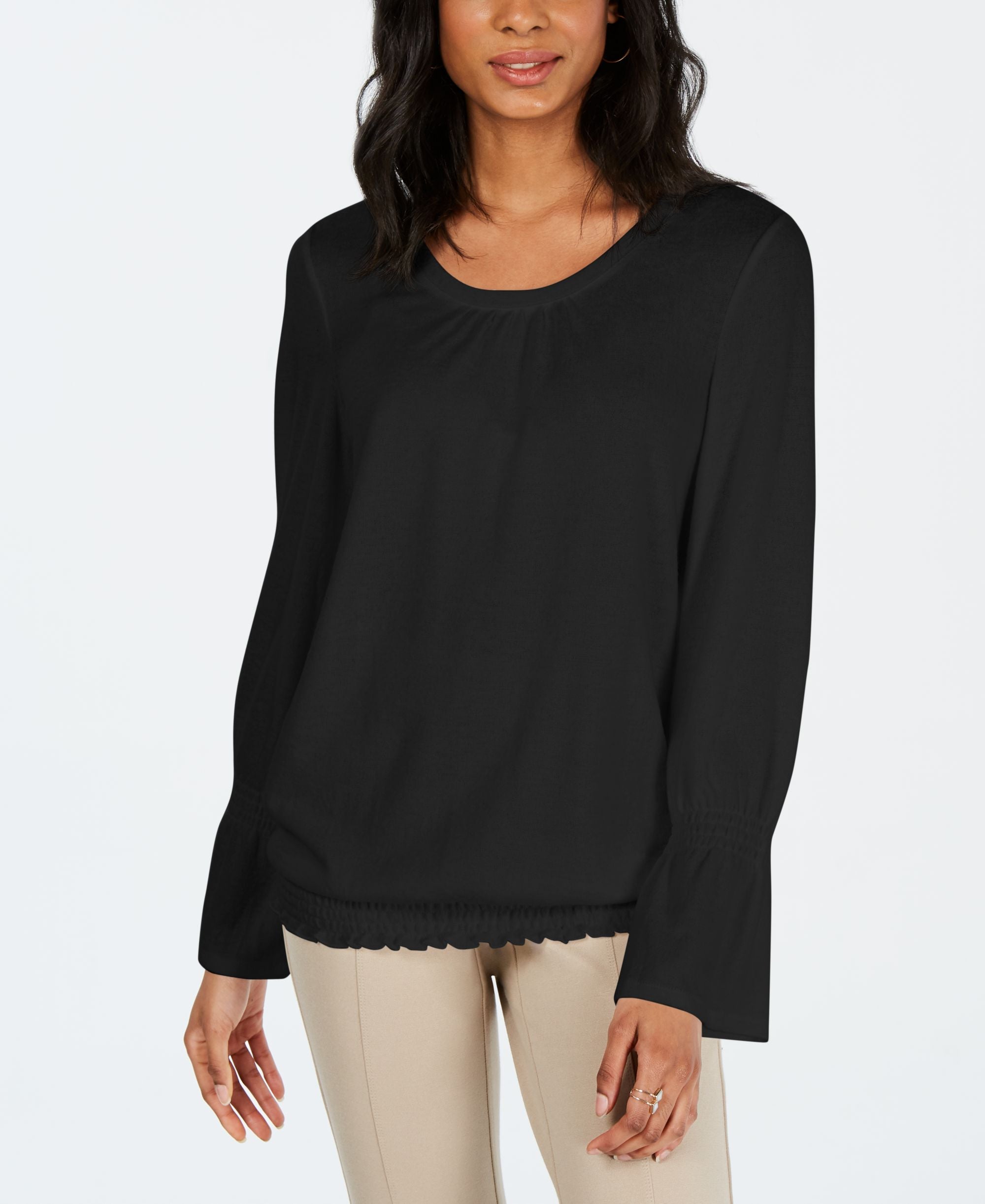 Smocked-Hem Top