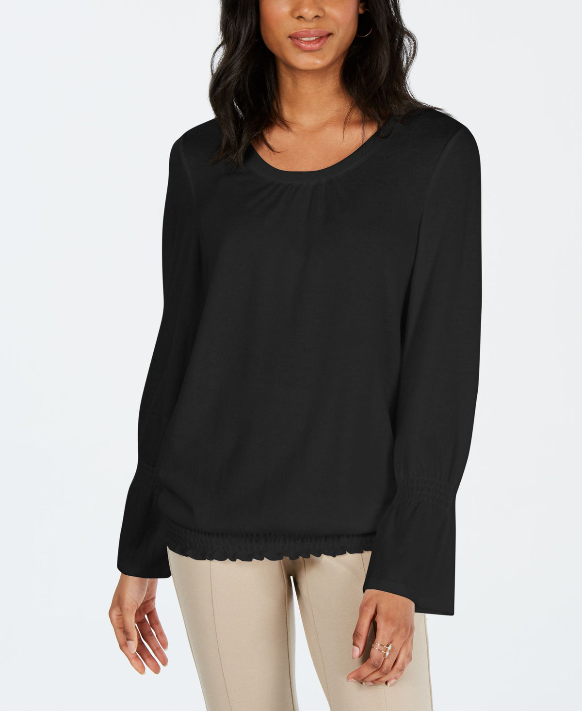 Smocked-Hem Top