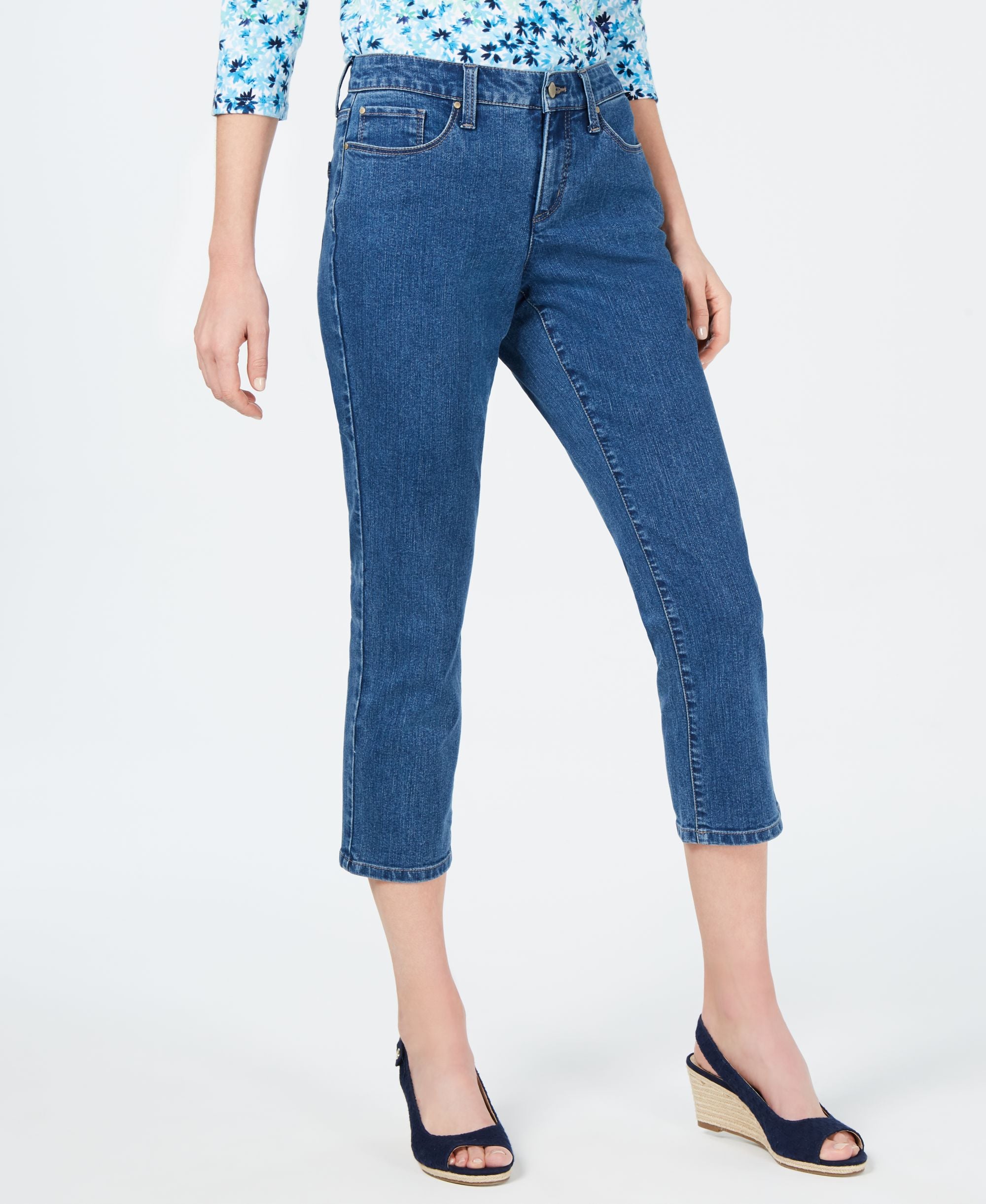 Petite Bristol Tummy-Control Capri Denim Jeans