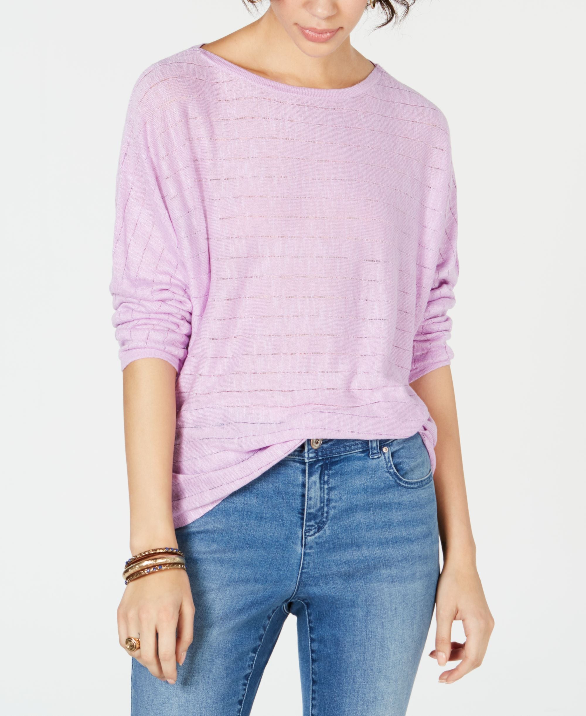 Boat-Neck Dolman-Sleeve Sweater