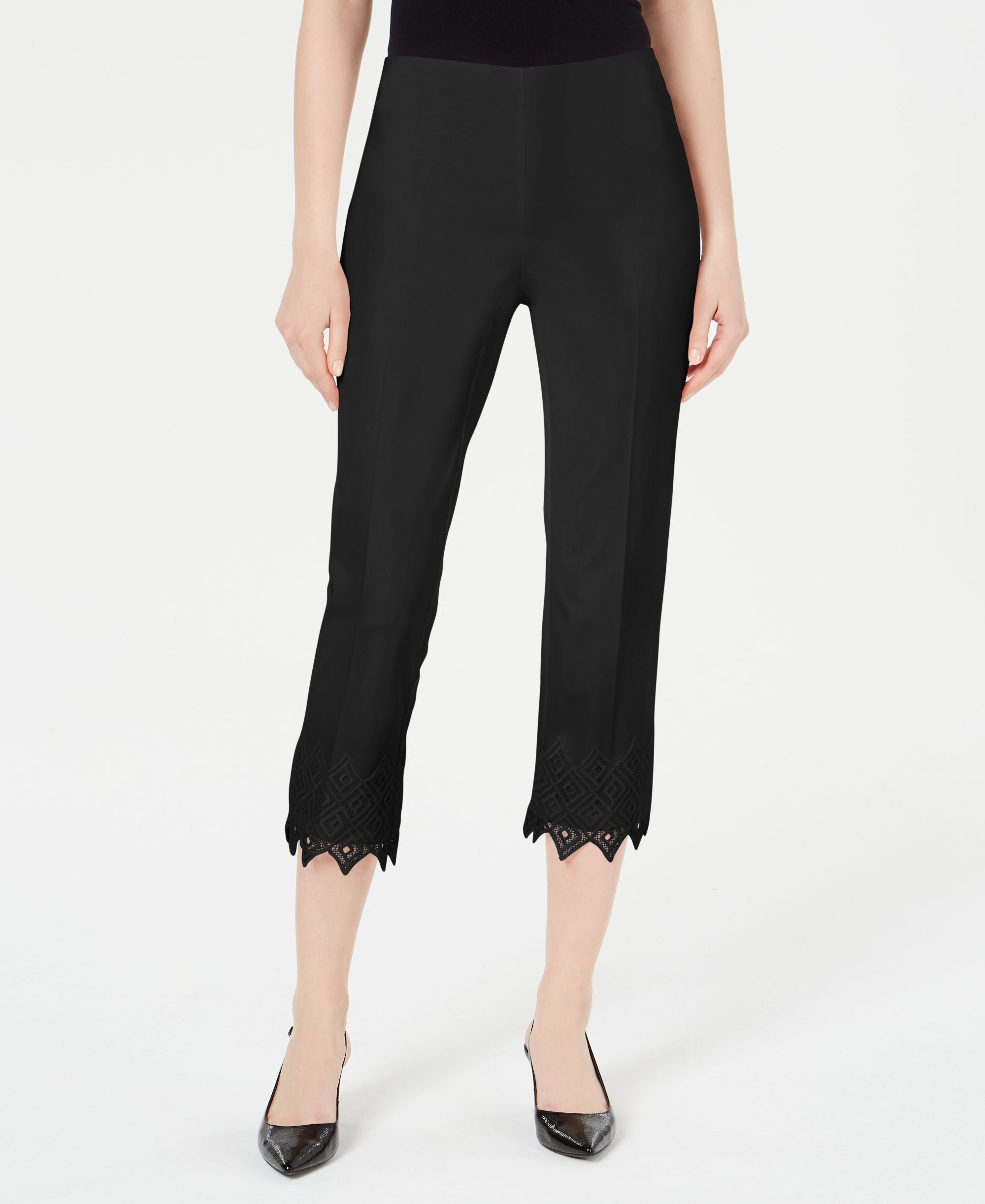 Alfani Crochet Hem Skinny Pants