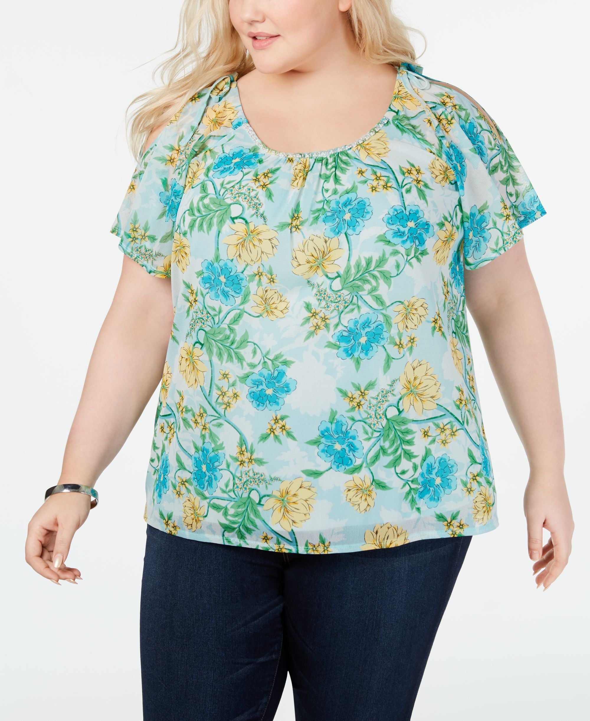 I.N.C. Plus Size Cold-Shoulder Top