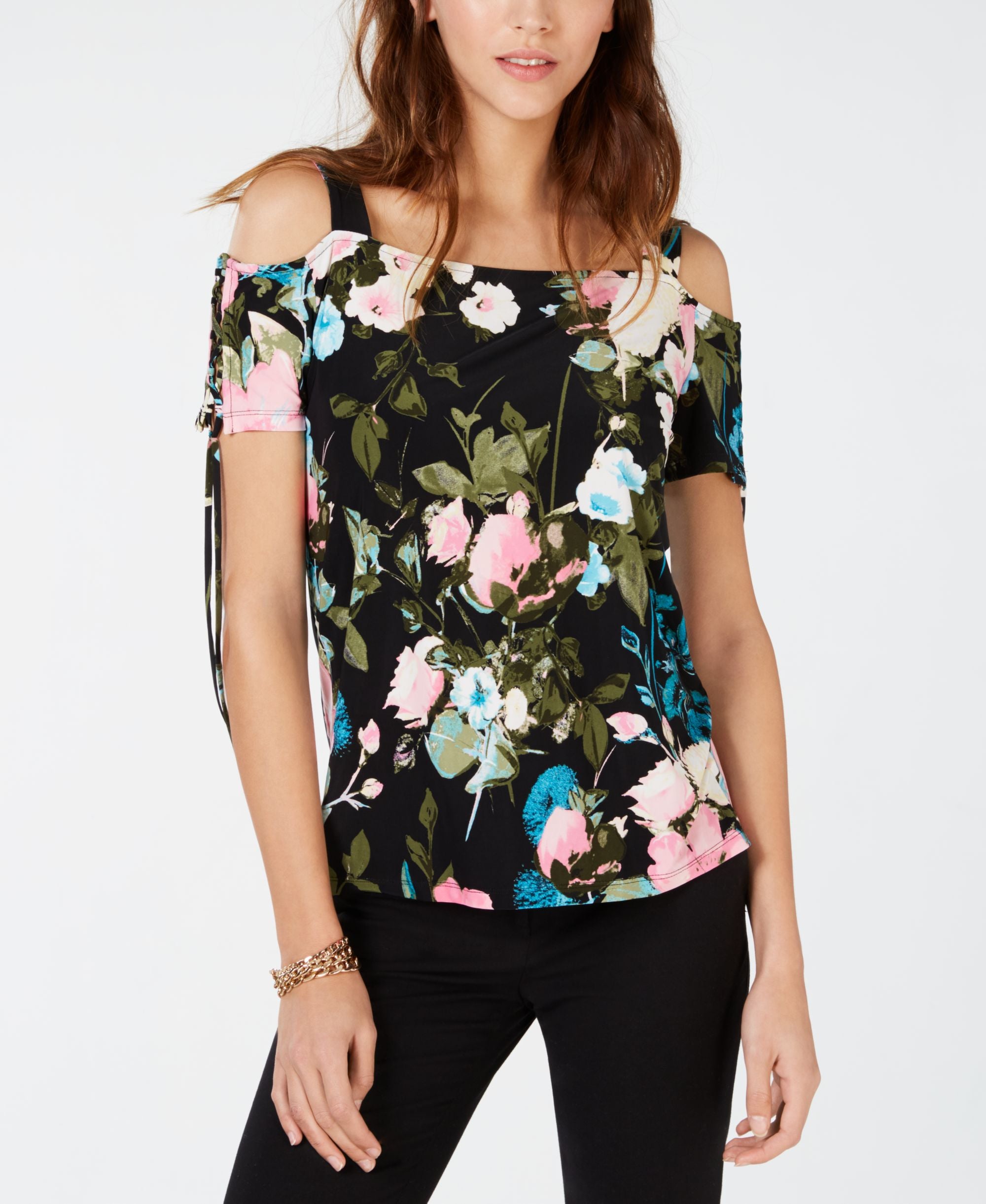 Printed Tie Sleeve Top