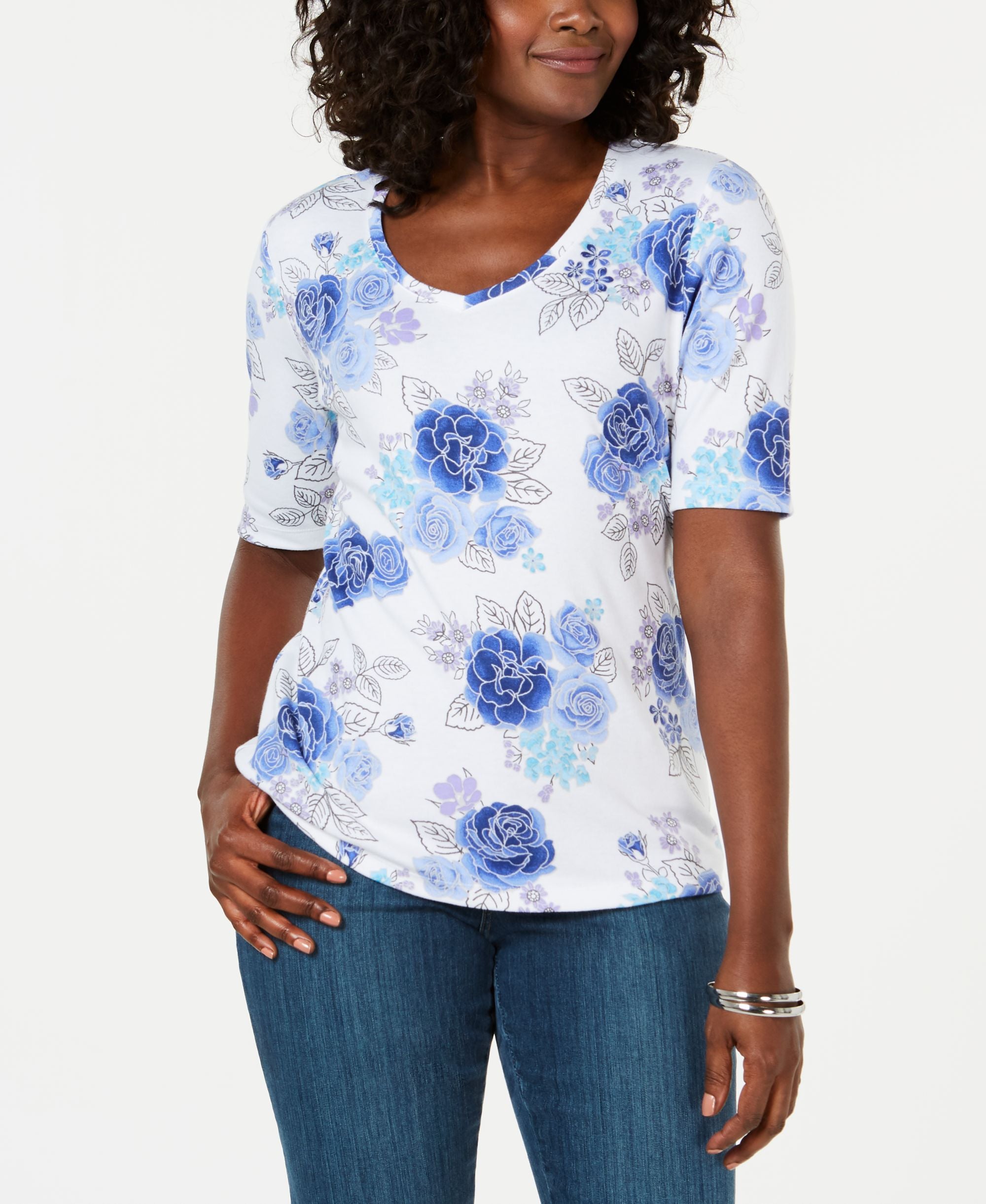 Karen Scott Floral Print T-Shirt