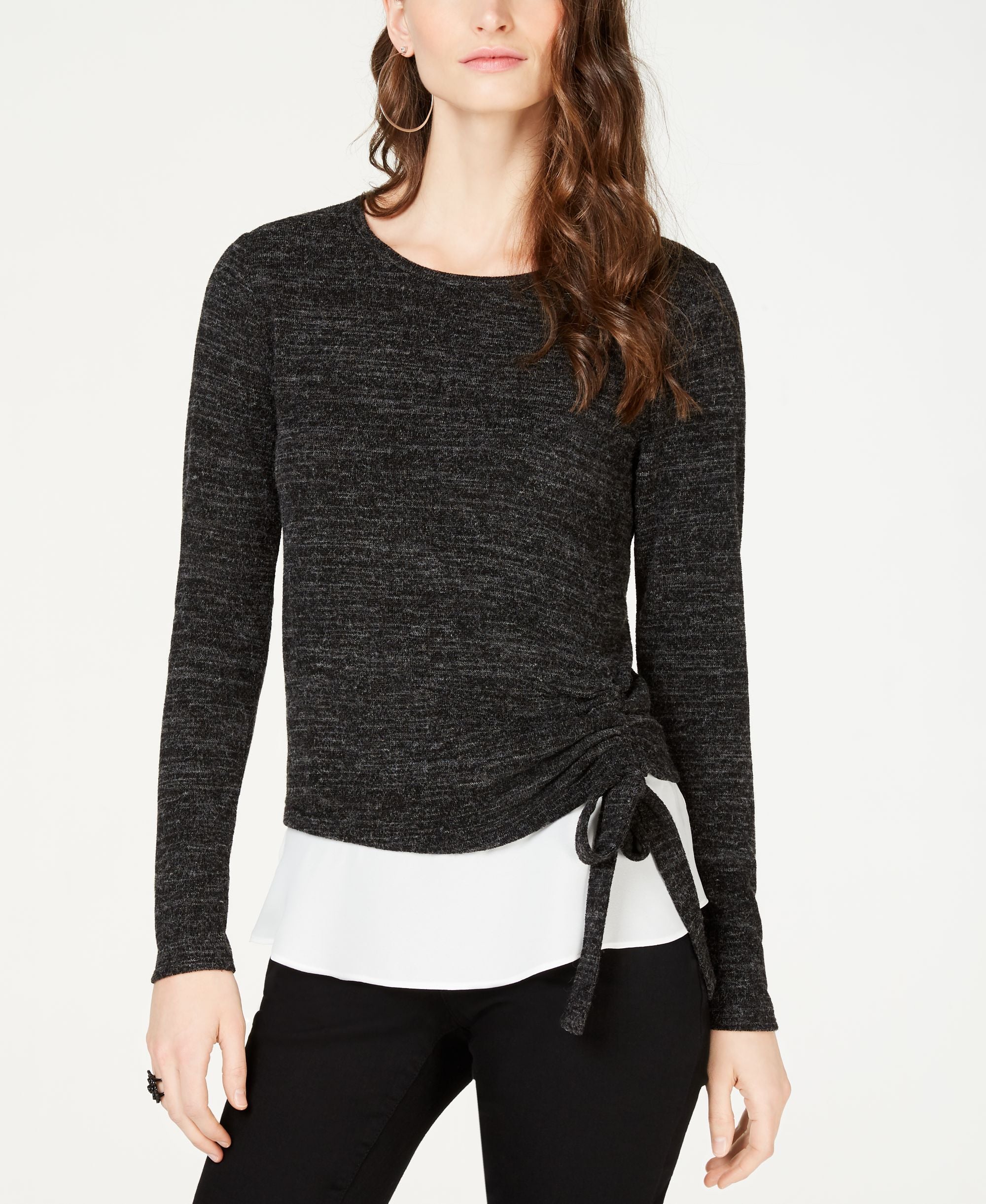 INC Ruched Layered-Look Top
