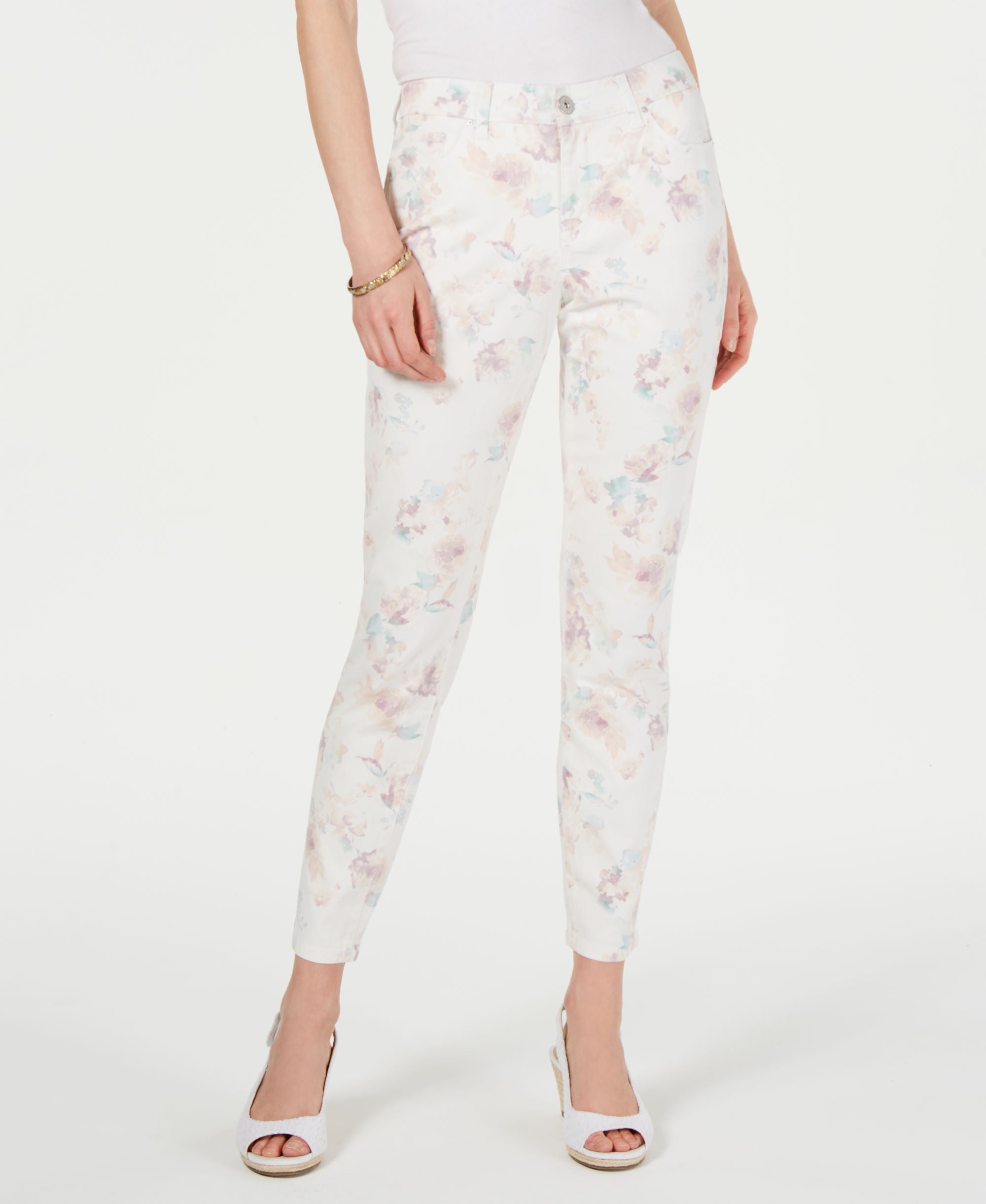 Floral-Print Skinny Jeans