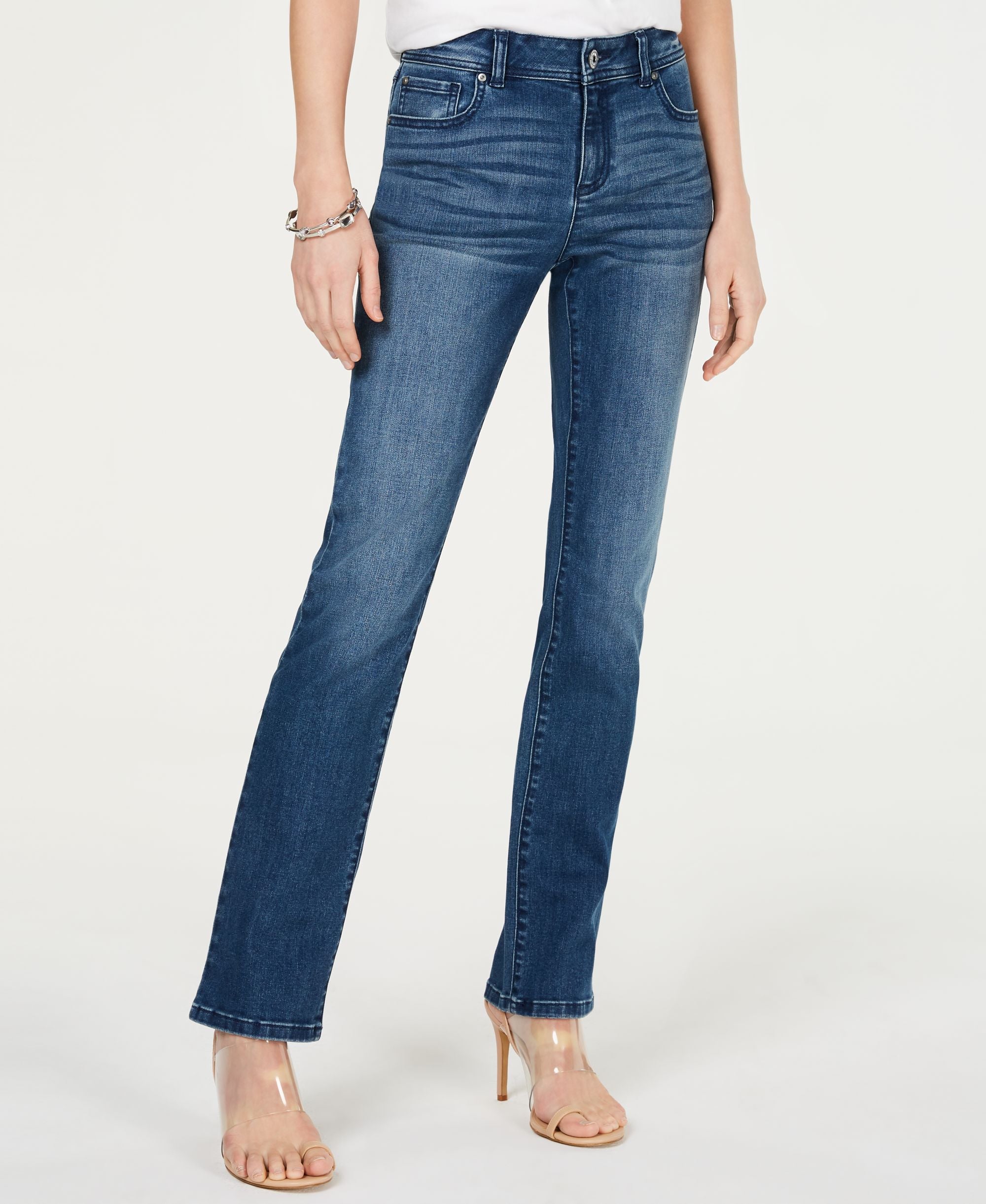INC Curvy Five-Pocket Straight-Leg Jeans