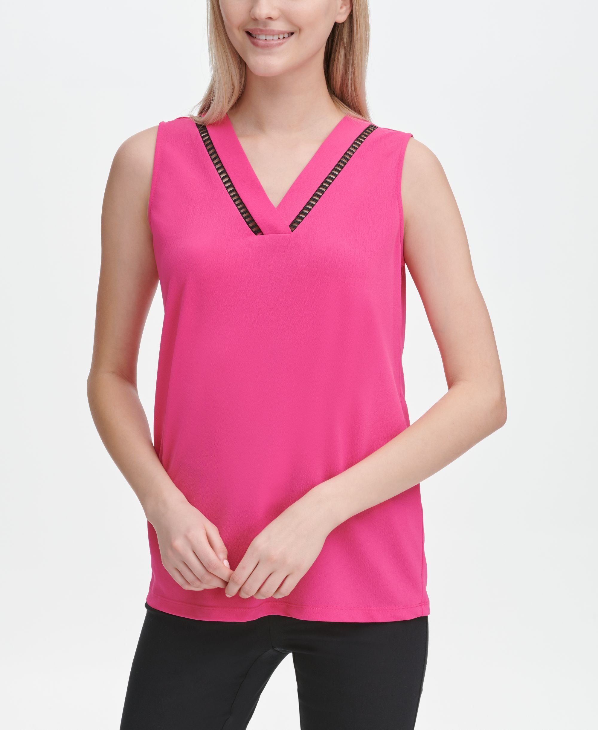 Calvin Klein V Neck Sleeveless Top