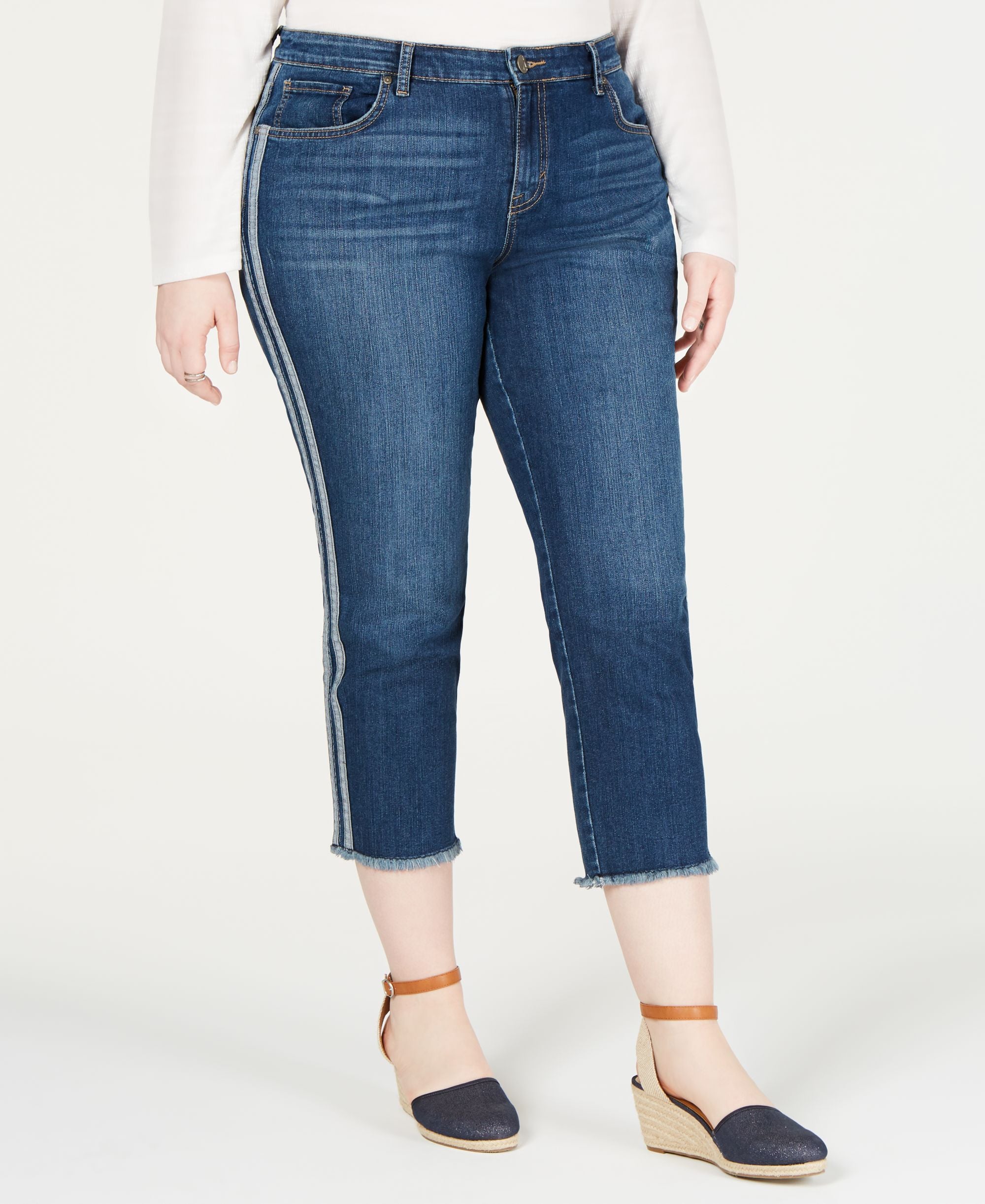 Style & Co Plus Size Side Striped Skinny Jeans