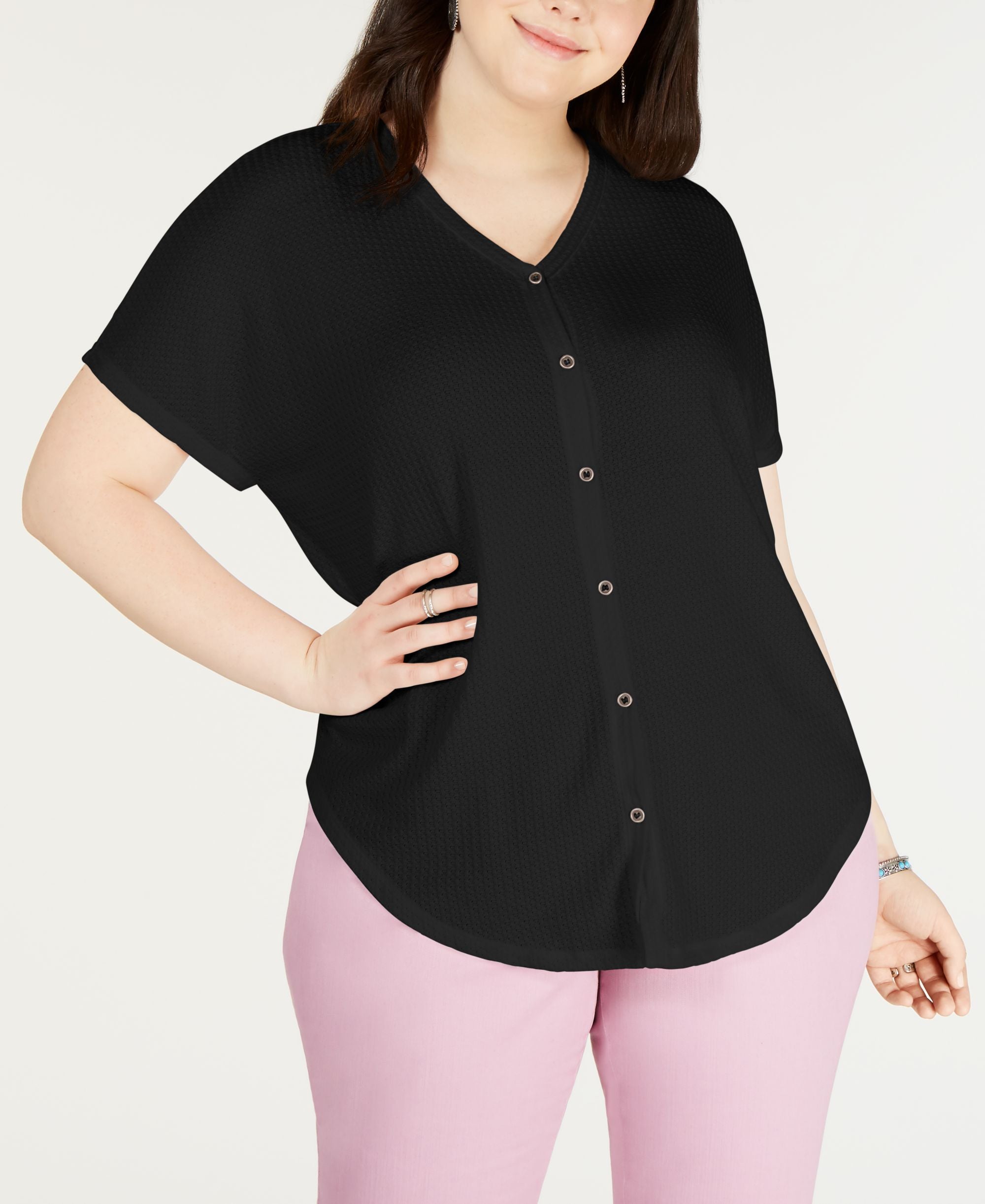 Plus Size Button Up Top