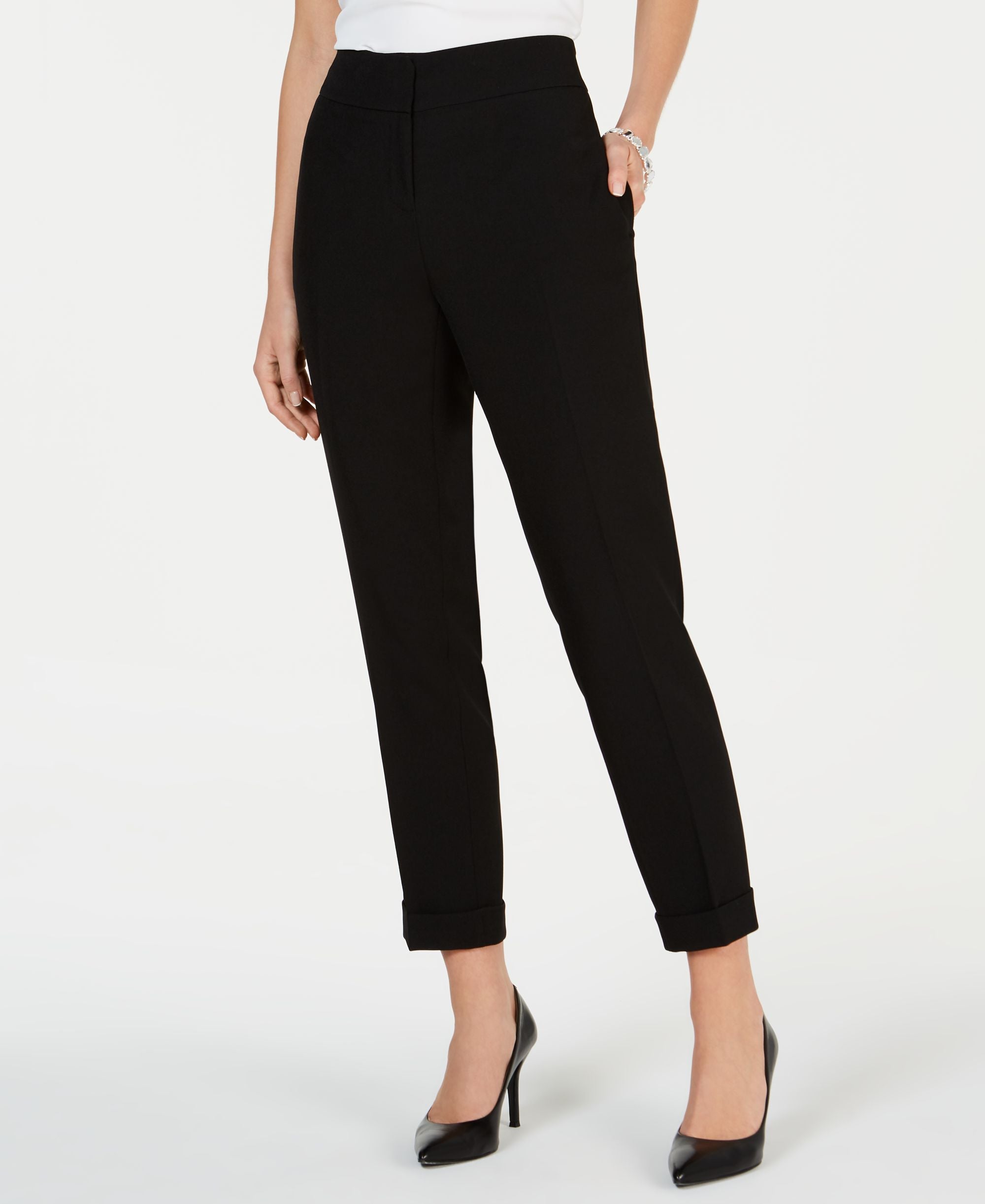 Kasper Petite Cuffed Straight Leg Pants