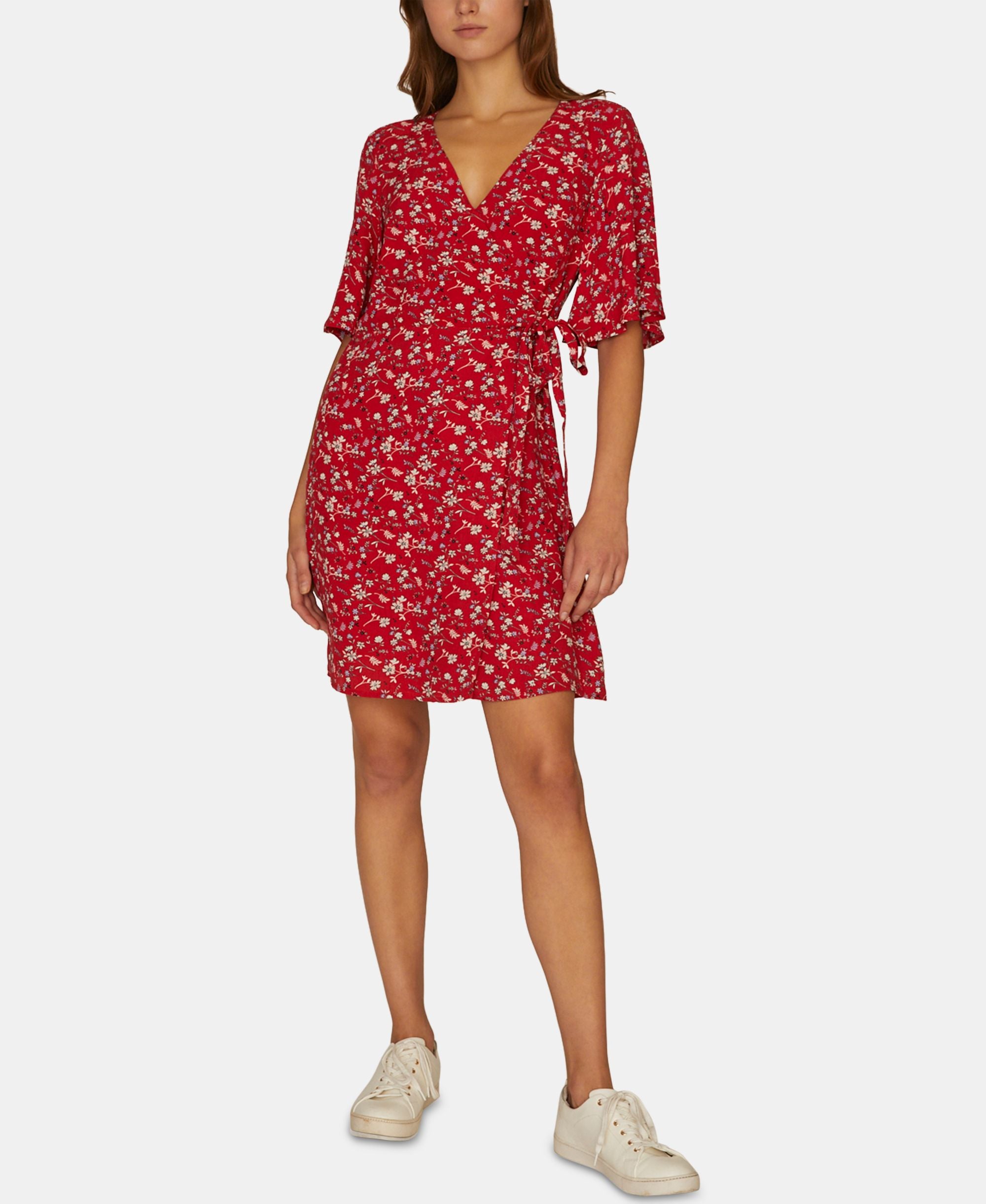Sanctuary Girl On Fire Floral Print Wrap Dress