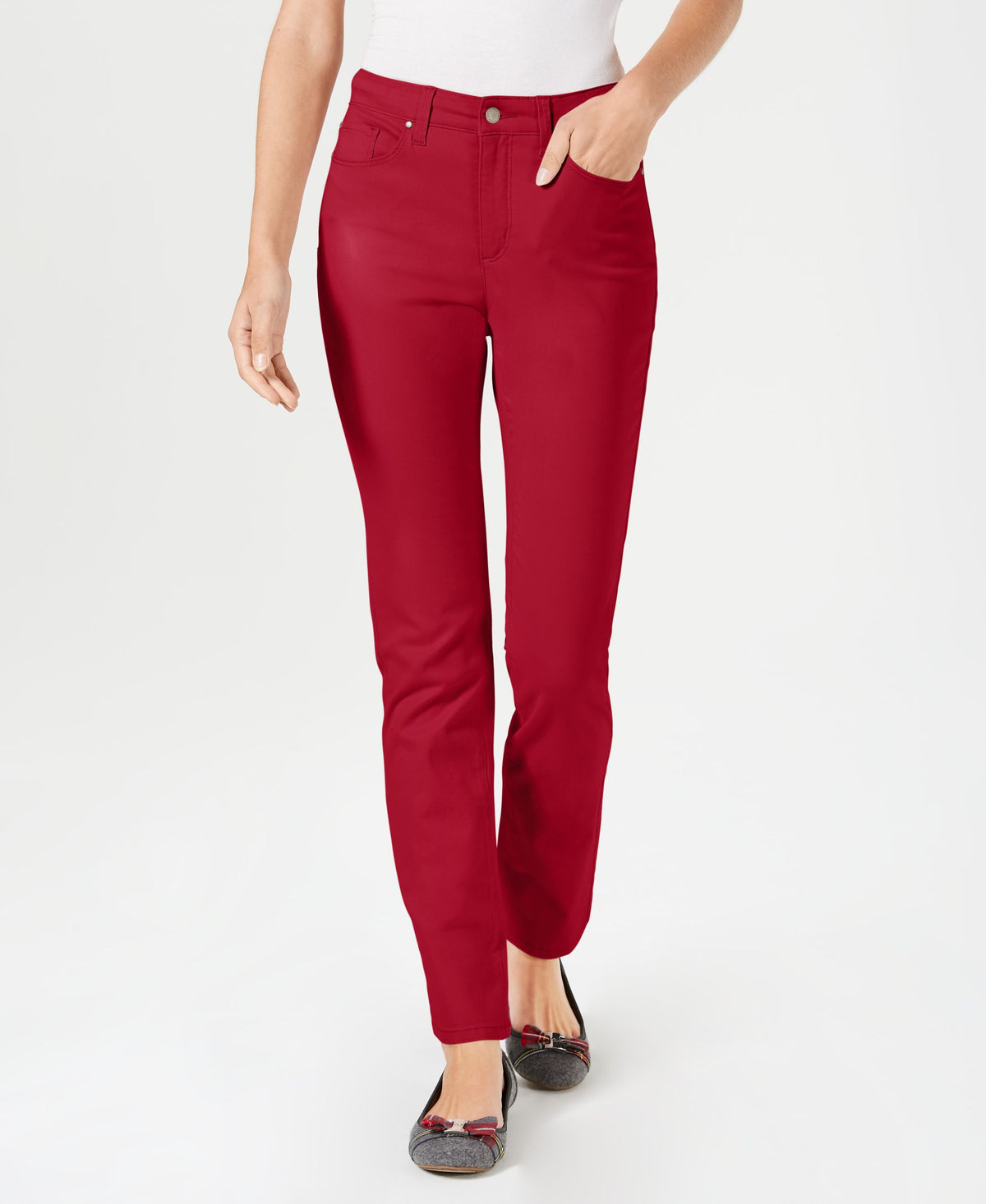 Charter Club Womens Lexington Tummy Control Straight Leg Jeans