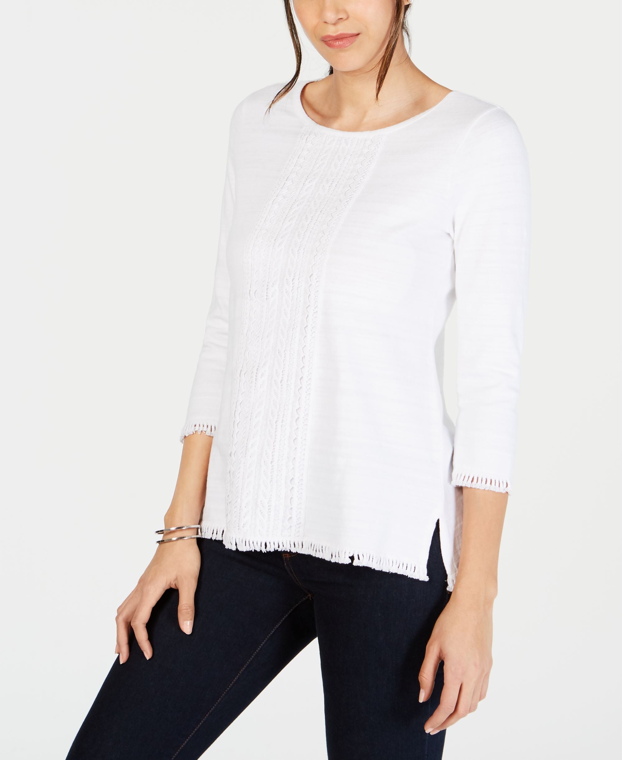 Cotton Lace-Trim Top