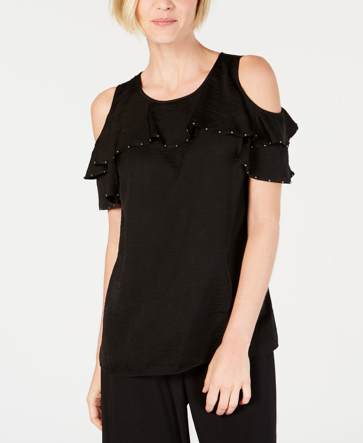 JM Collection Ruffled Off The Shoulder Top