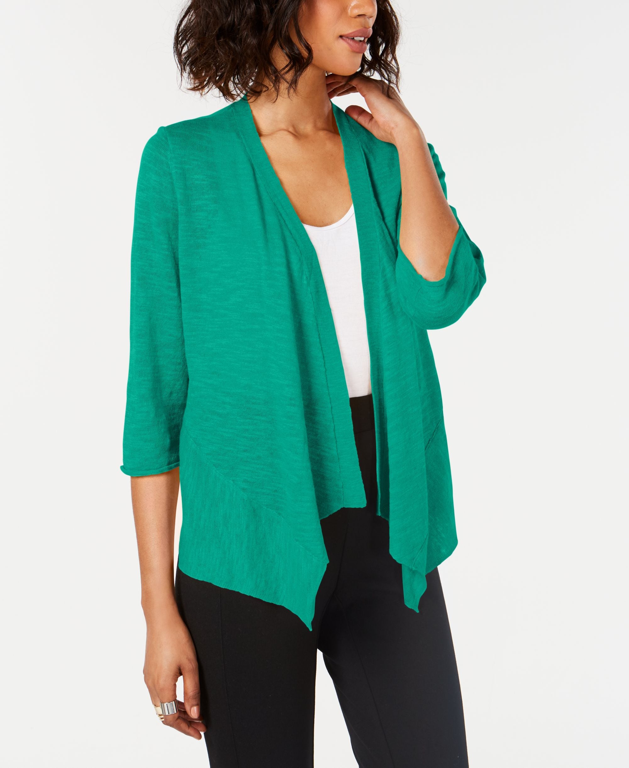 Alfani Linen Open Front Cardigan