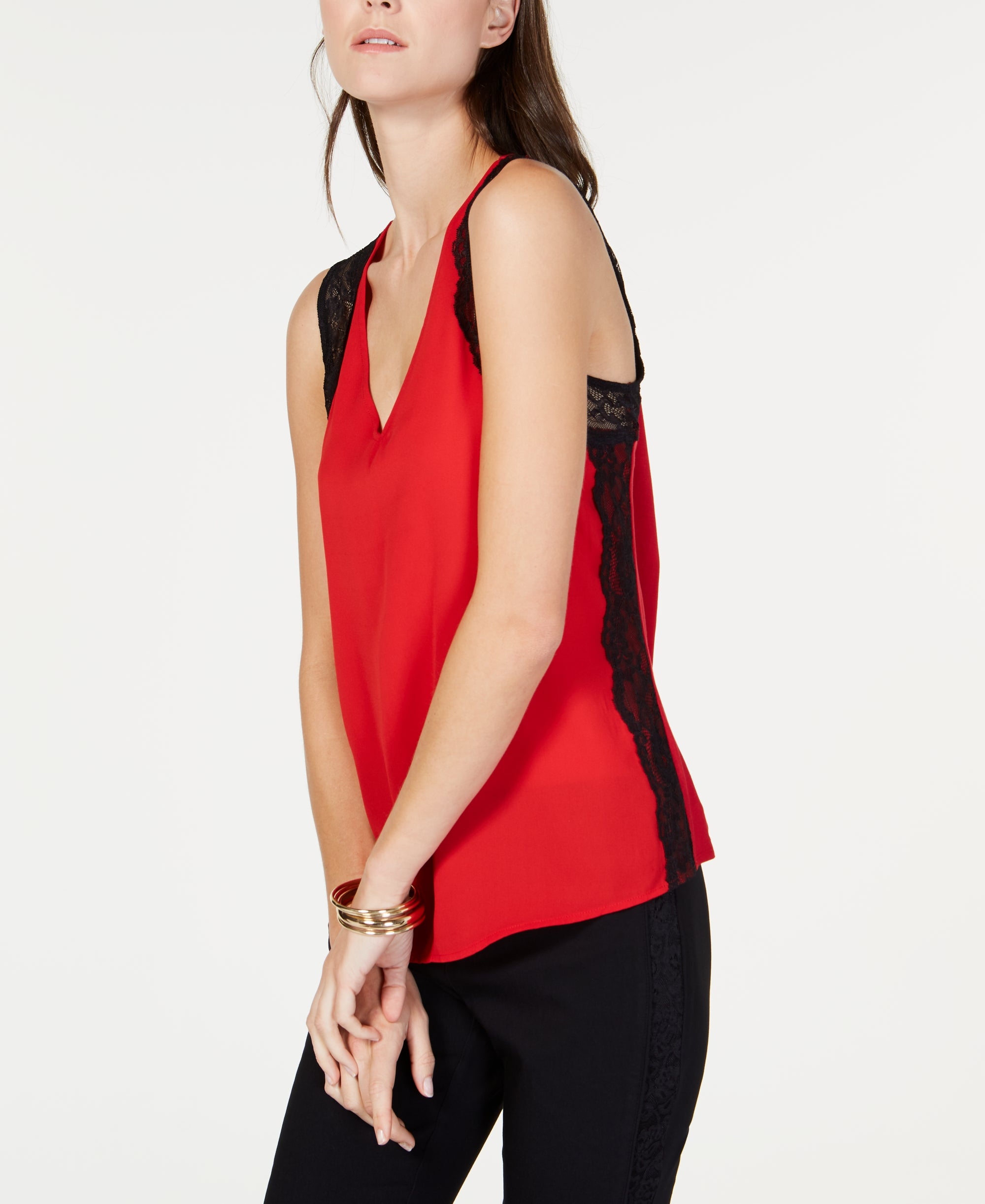 I.N.C. Contrast-Lace Tank Top