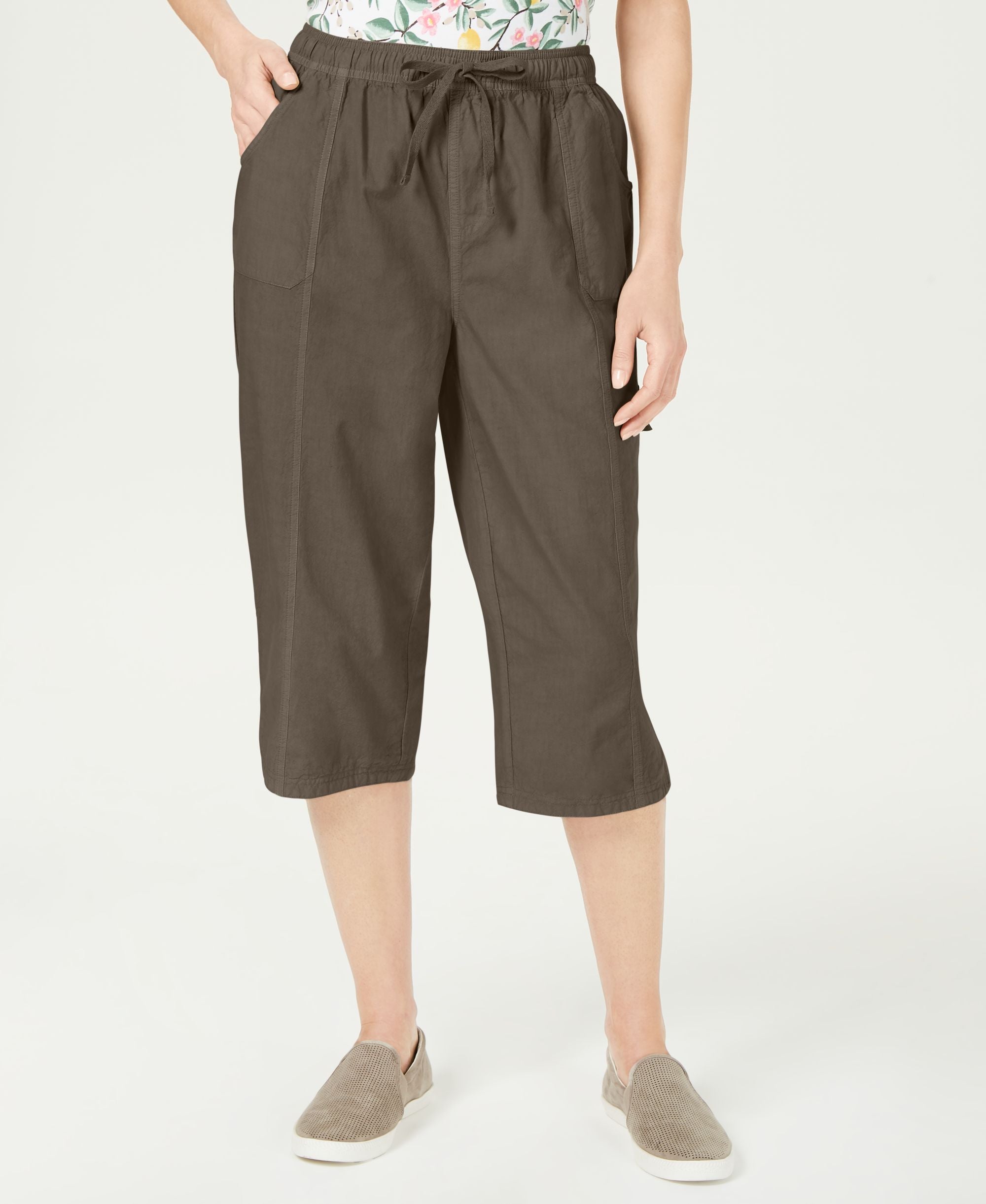 Karen Scott Cotton Cropped Pants