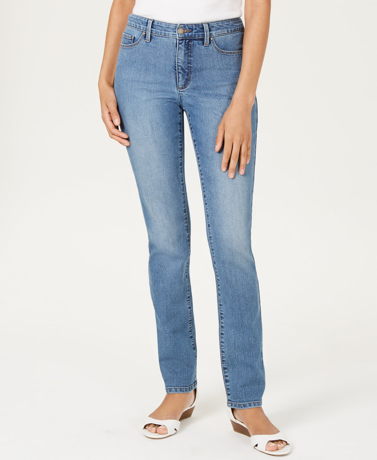 Charter Club Womens Lexington Tummy Control Straight Leg Jeans