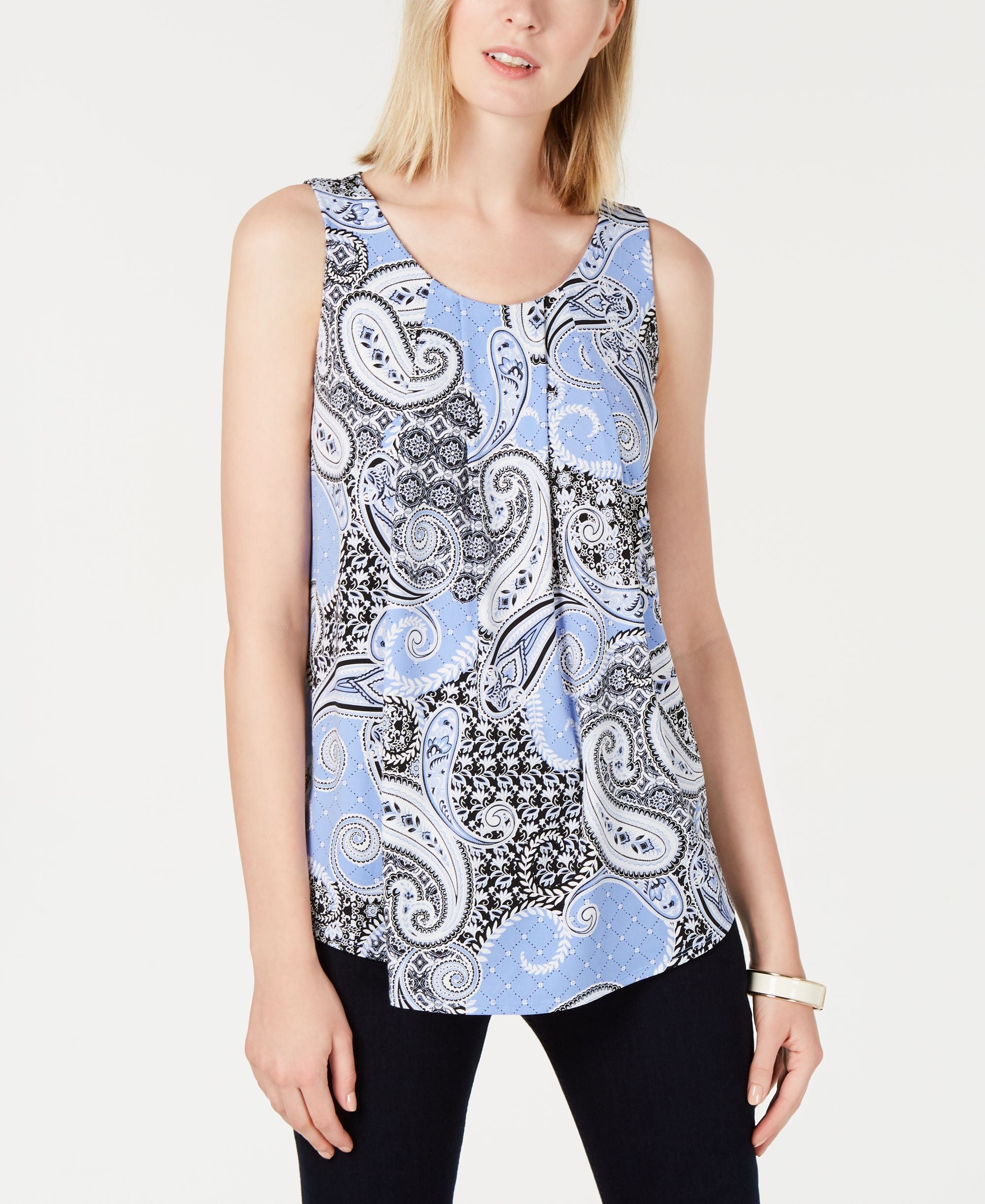 Paisley-Print Sleeveless Top
