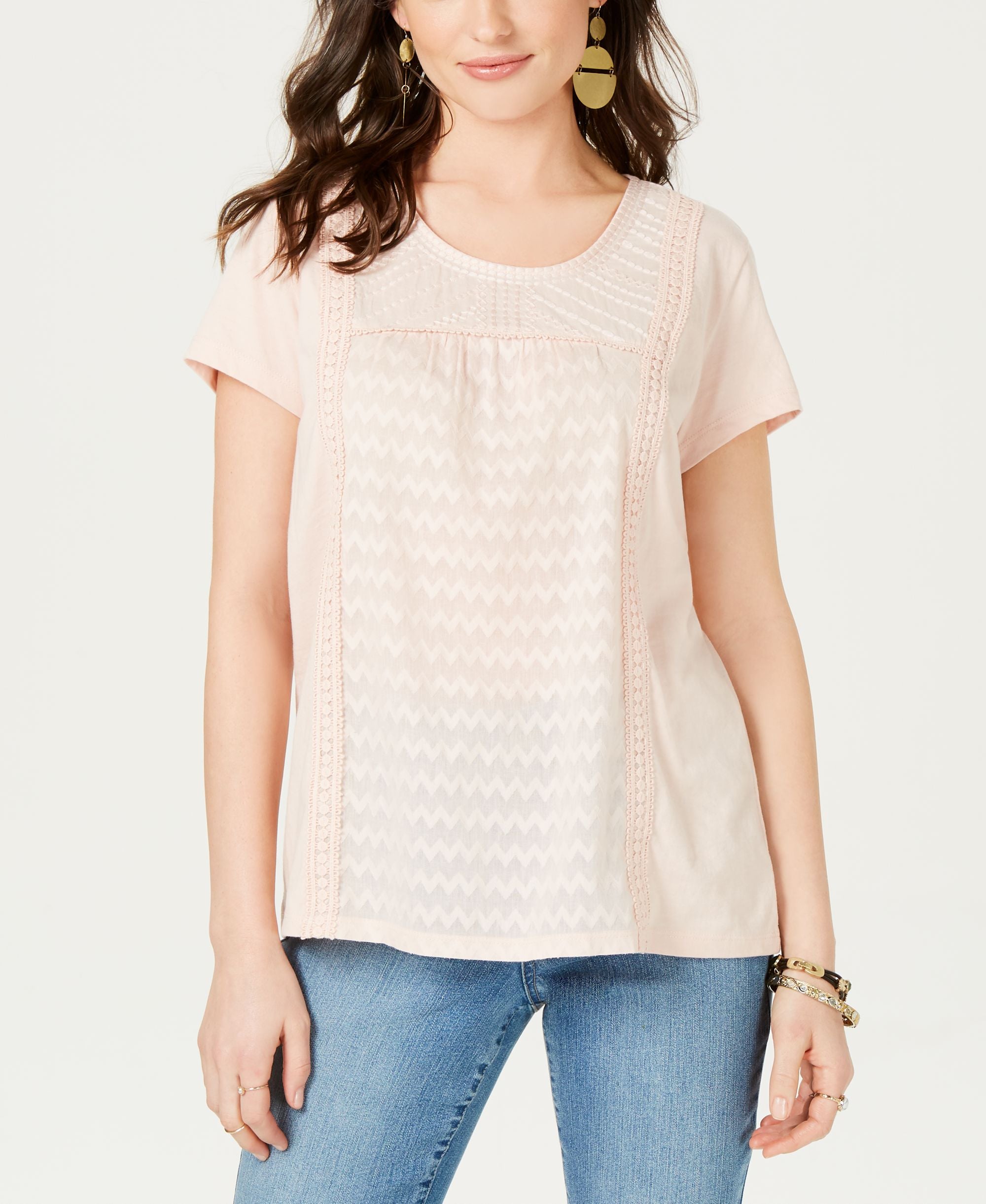 Style & Co. Mixed Print T-Shirt