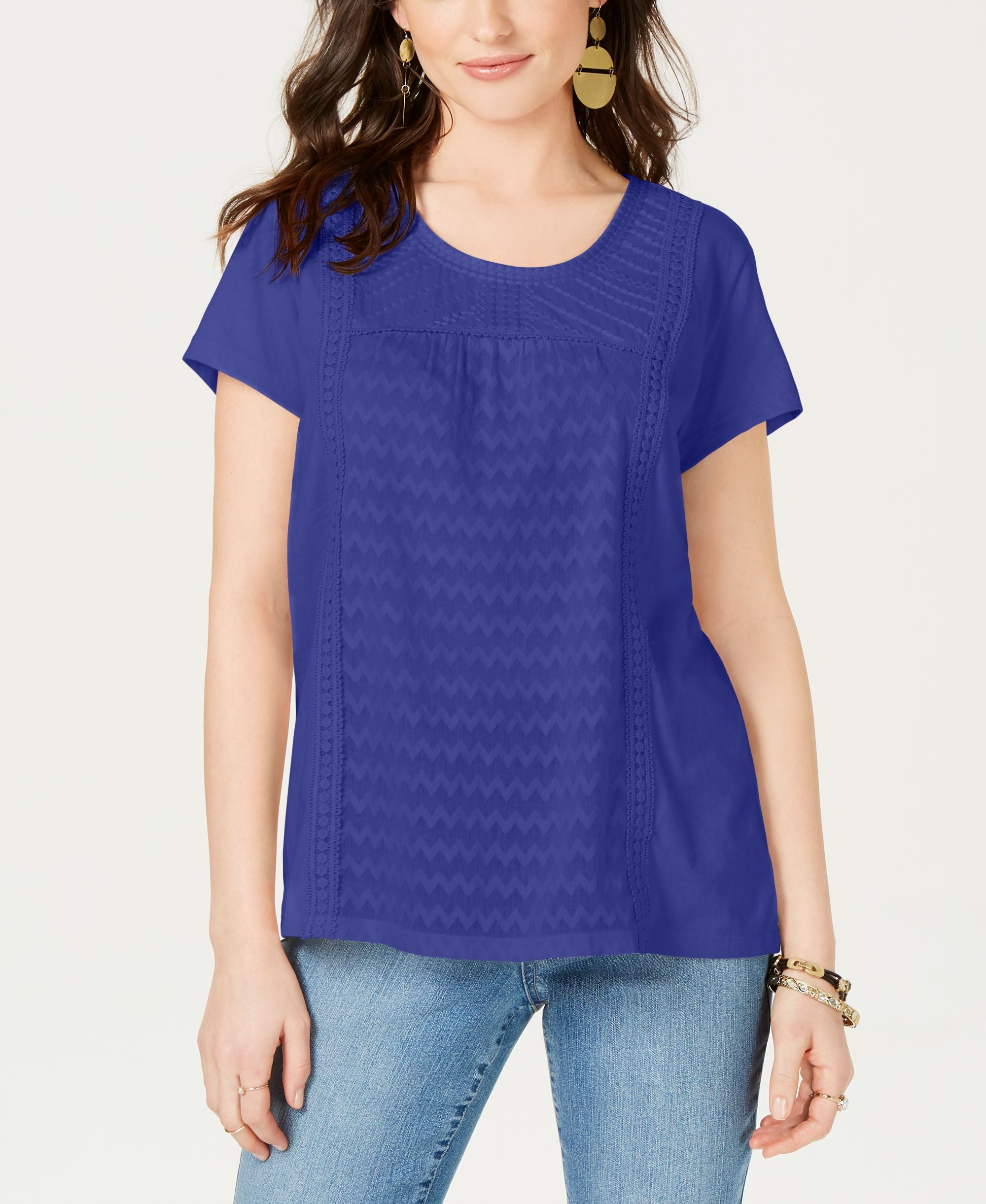 Style & Co. Mixed Print T-Shirt