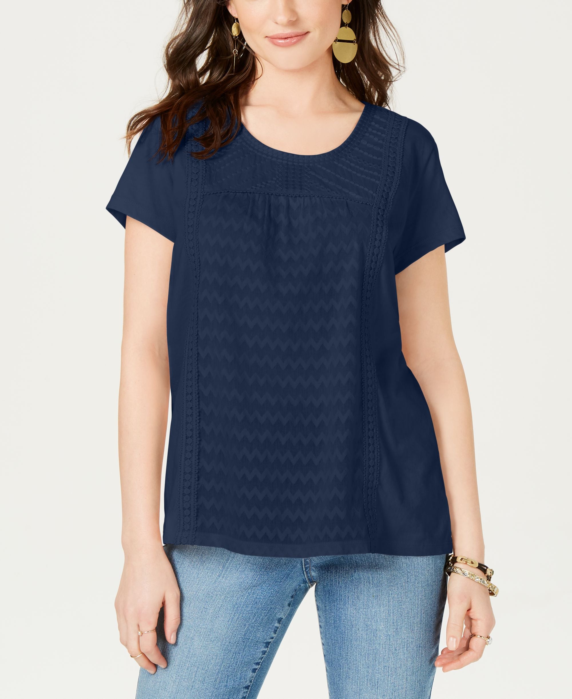 Style & Co. Mixed Print T-Shirt