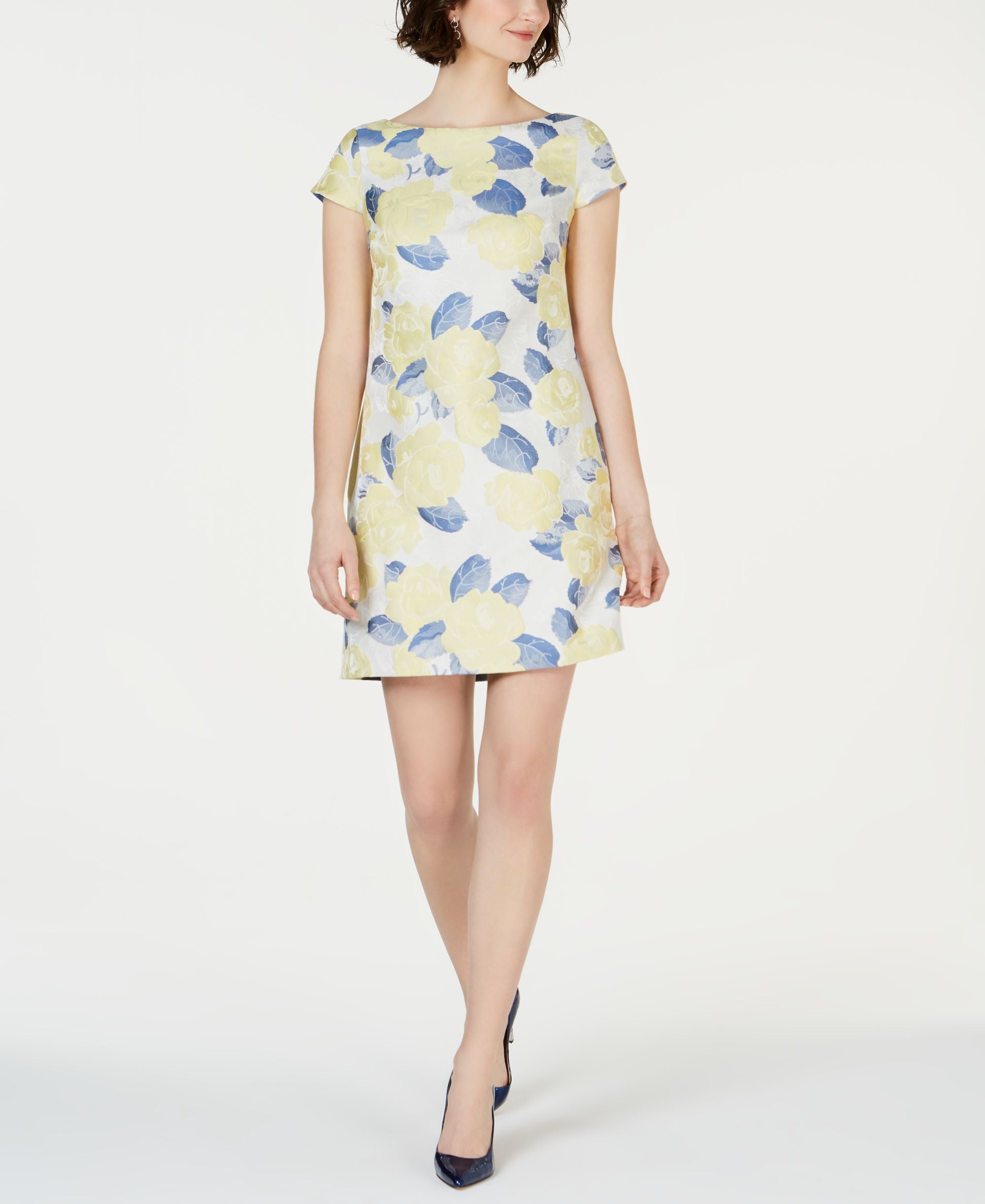 Vince Camuto Cap Sleeve Jacquard Shift