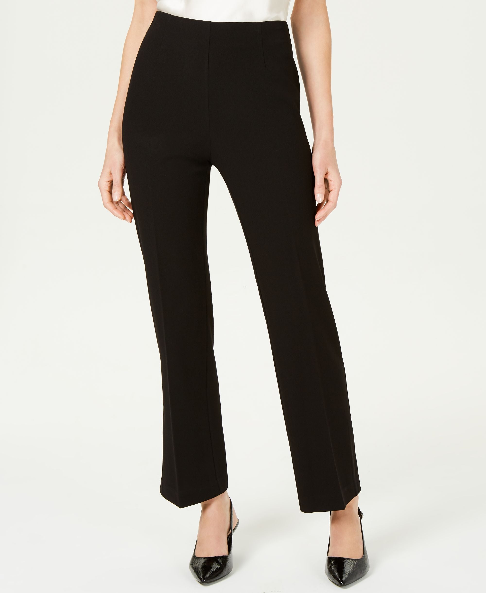 JM Collection Petite Slit Leg Crepe Pants