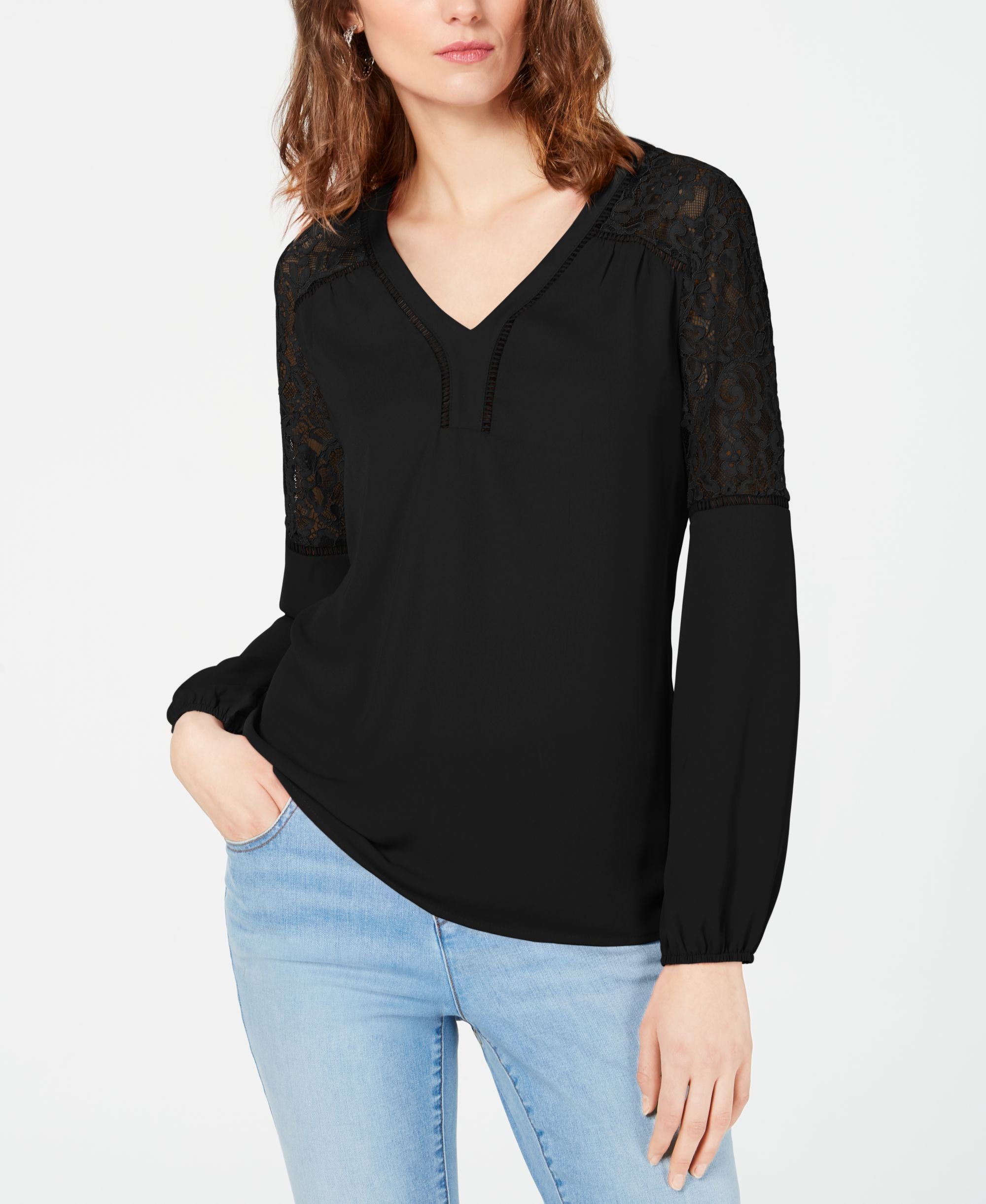 Blouson Lace Woven Top