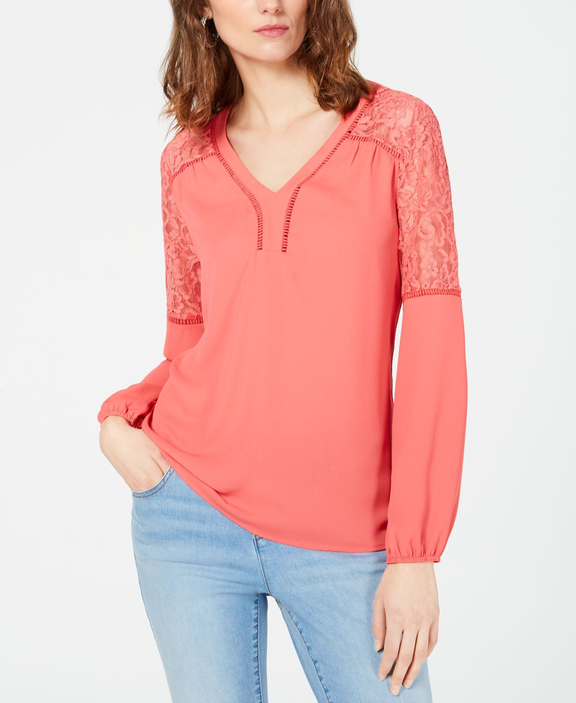 Blouson Lace Woven Top