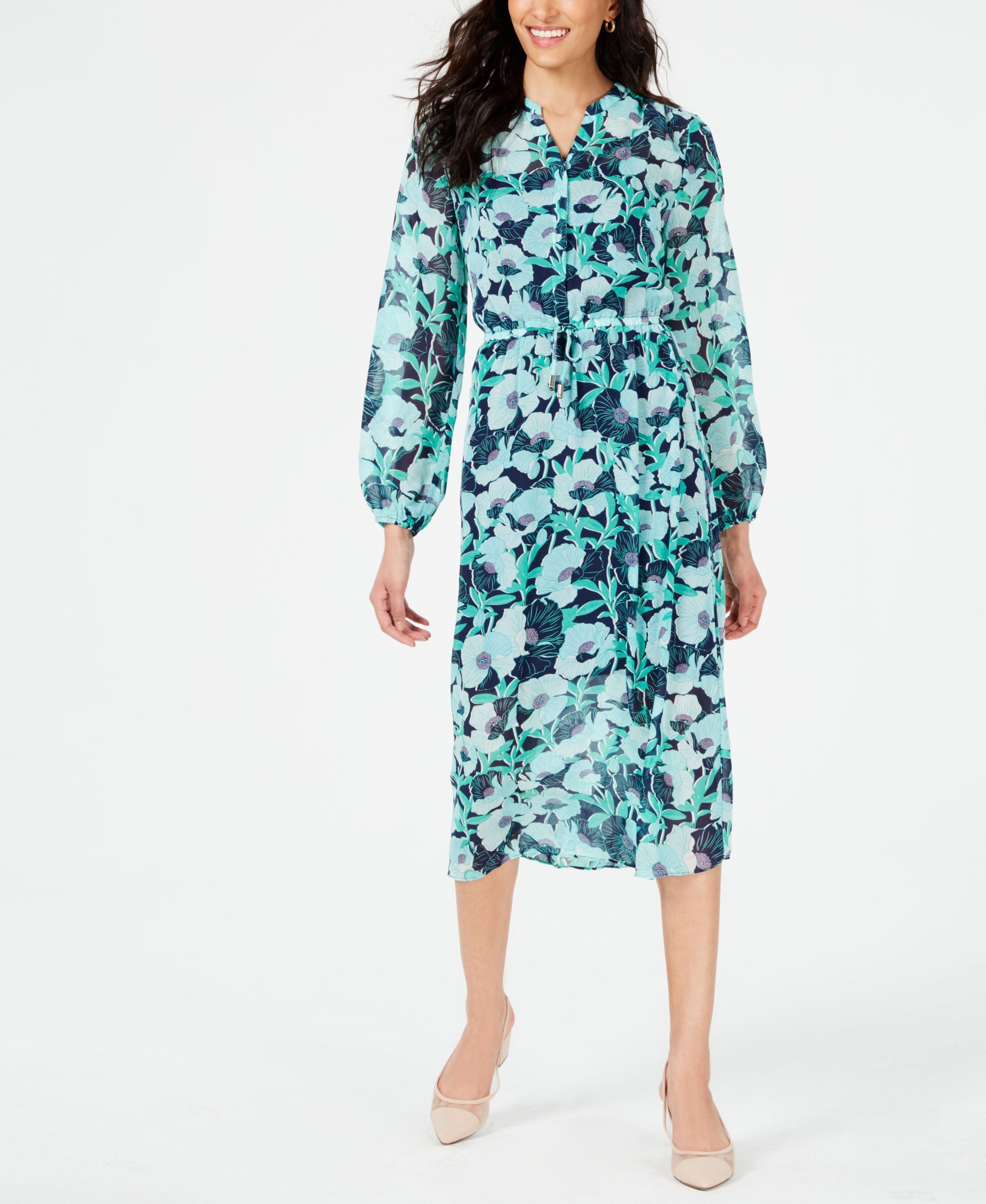 Maison Jules Printed Midi Dress