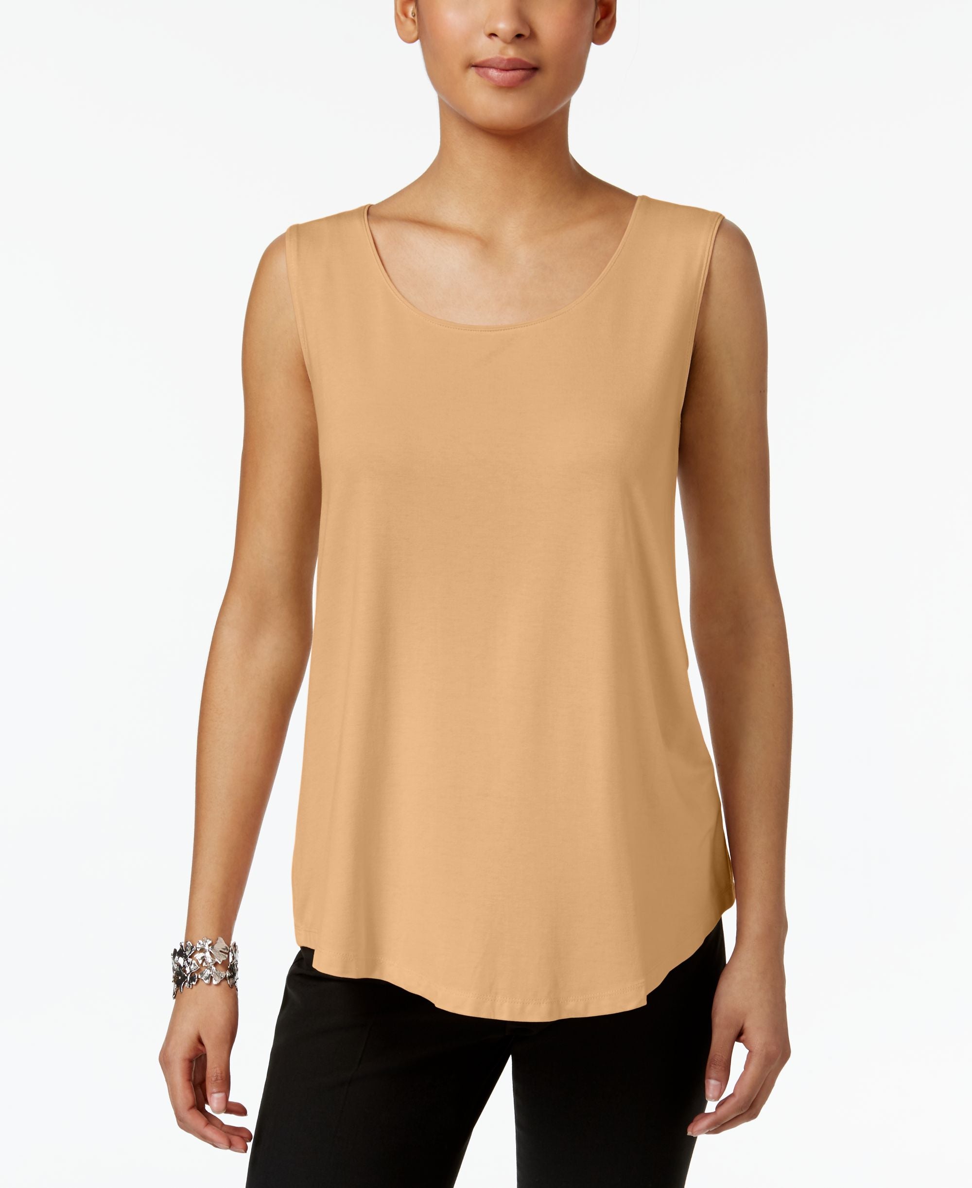 JM Collection Petite Scoop Neck Tank Top
