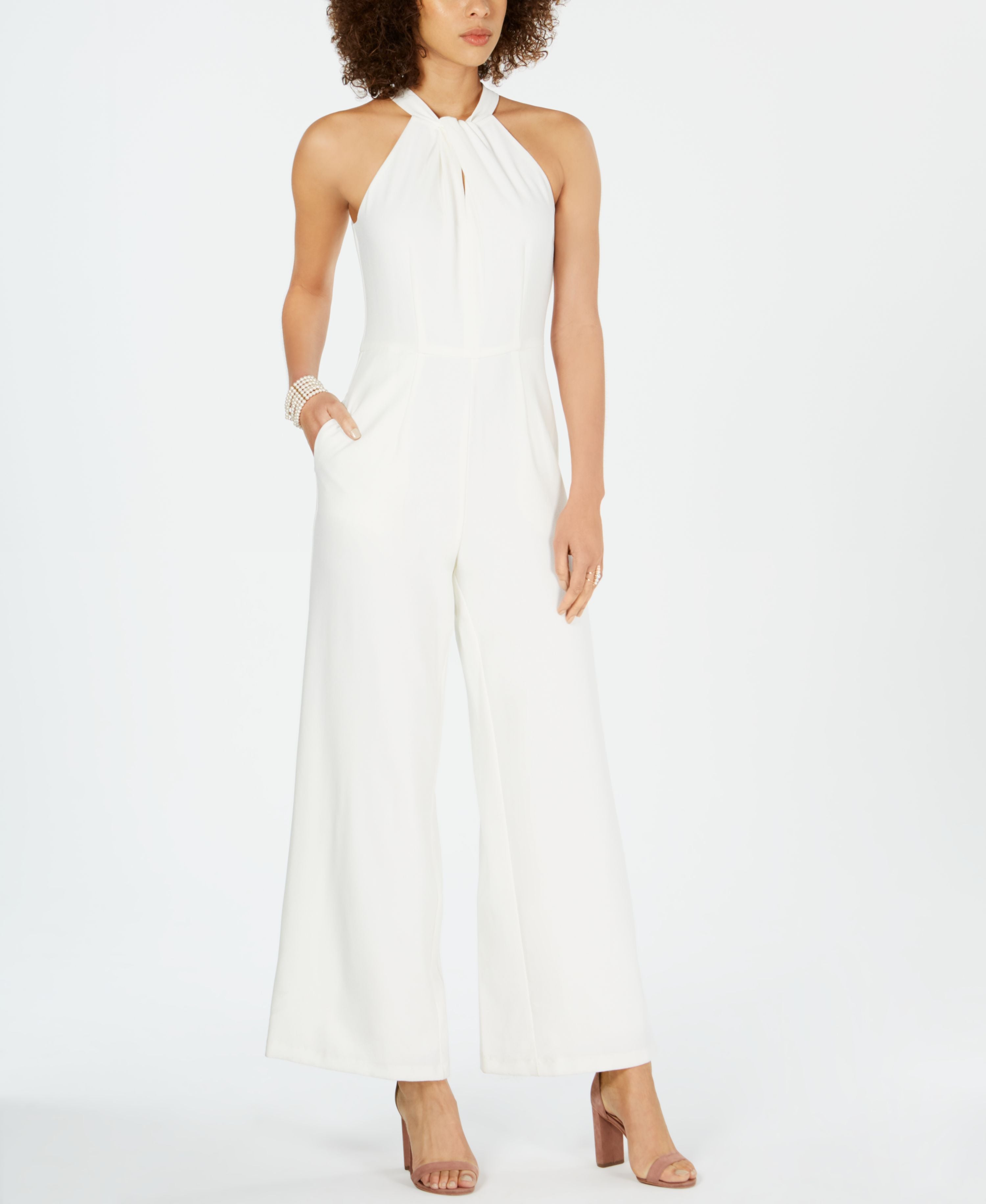 Twist-Front Halter Jumpsuit