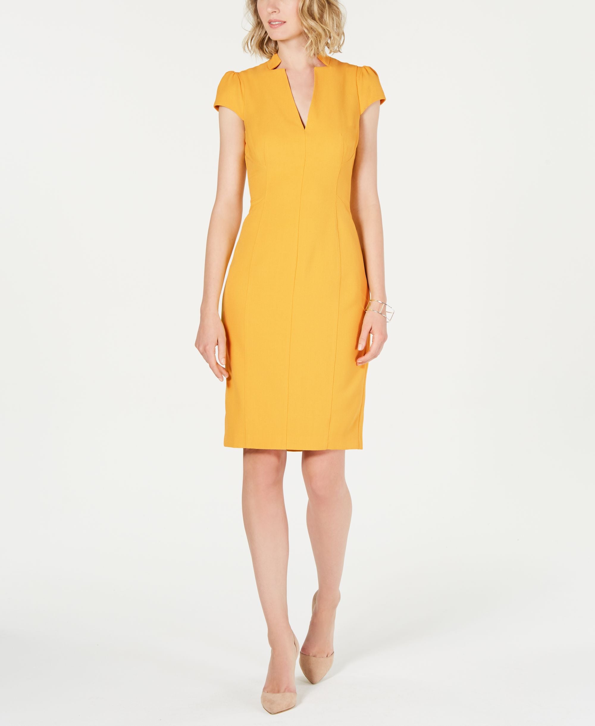 Vince Camuto V Neck Sheath Dress