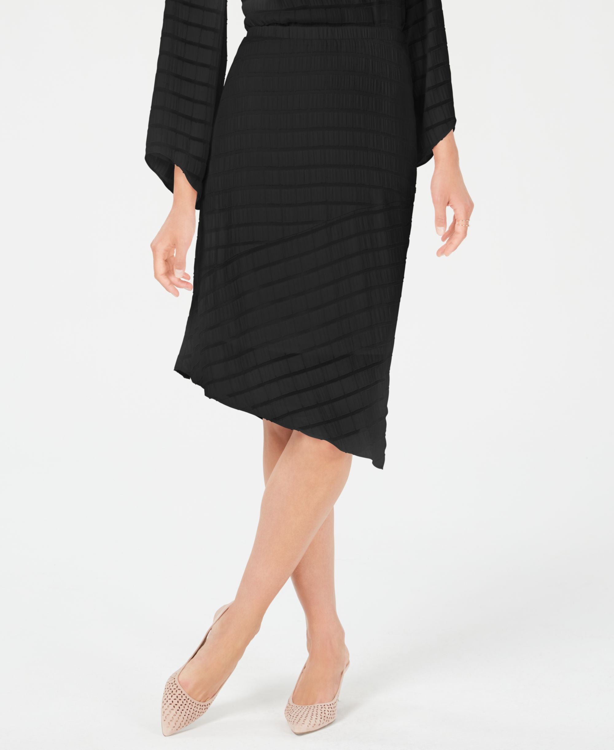 Pointed-Hem Midi Skirt